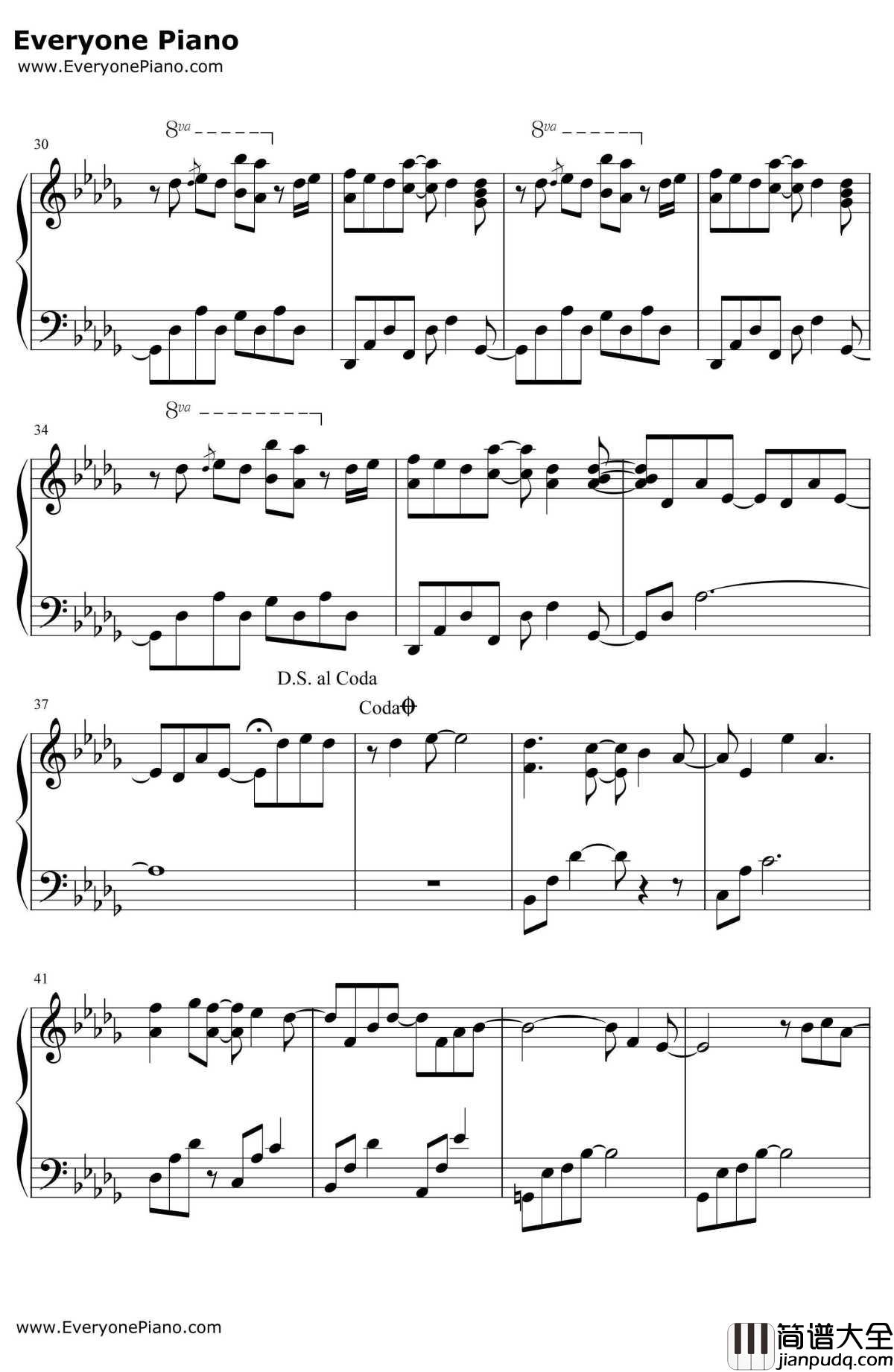 maybe钢琴谱_李闰珉_Yiruma