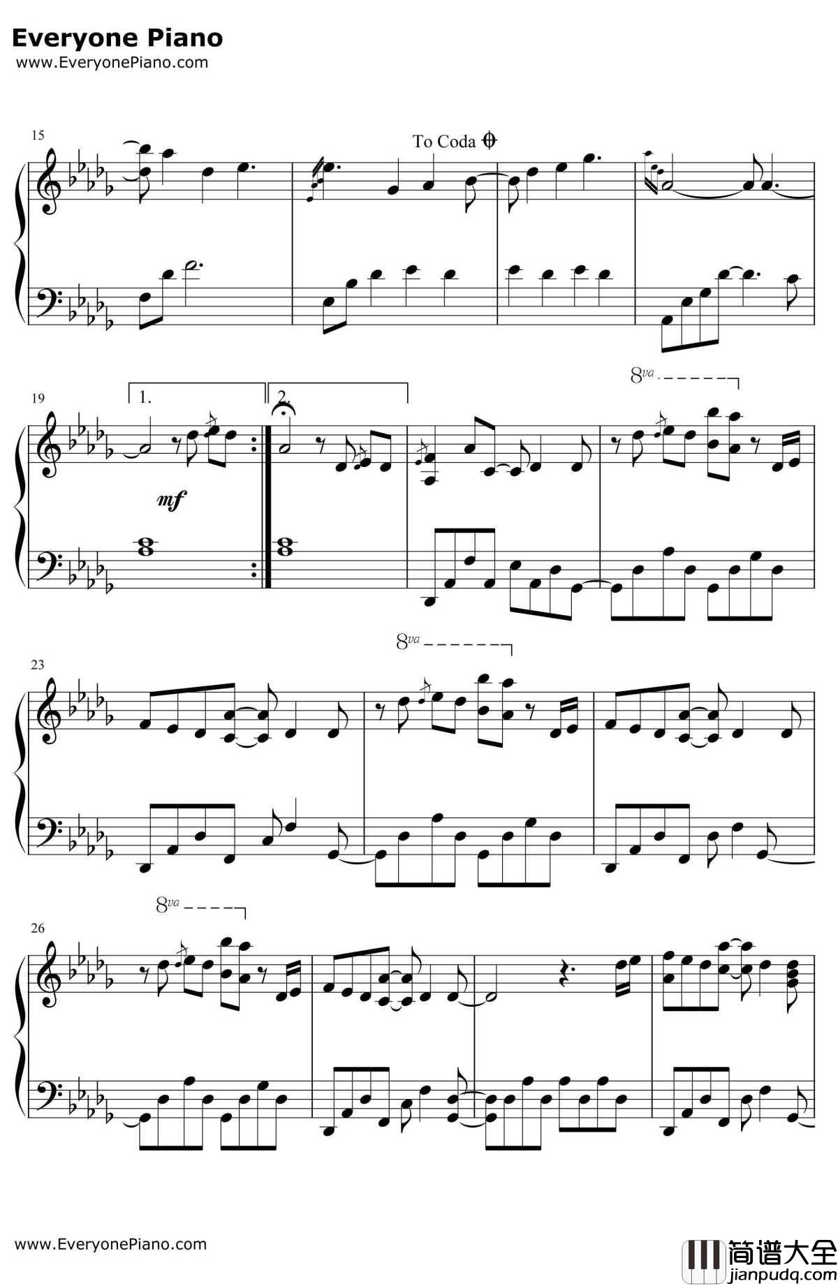 maybe钢琴谱_李闰珉_Yiruma