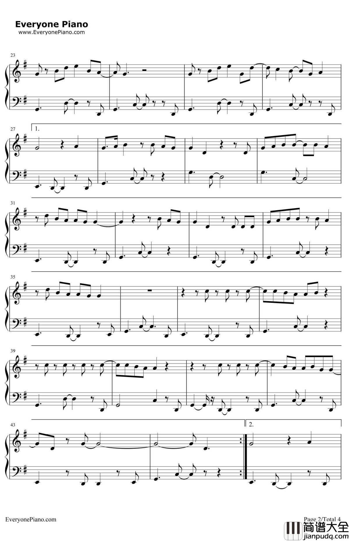 FreshEyes钢琴谱_AndyGrammer