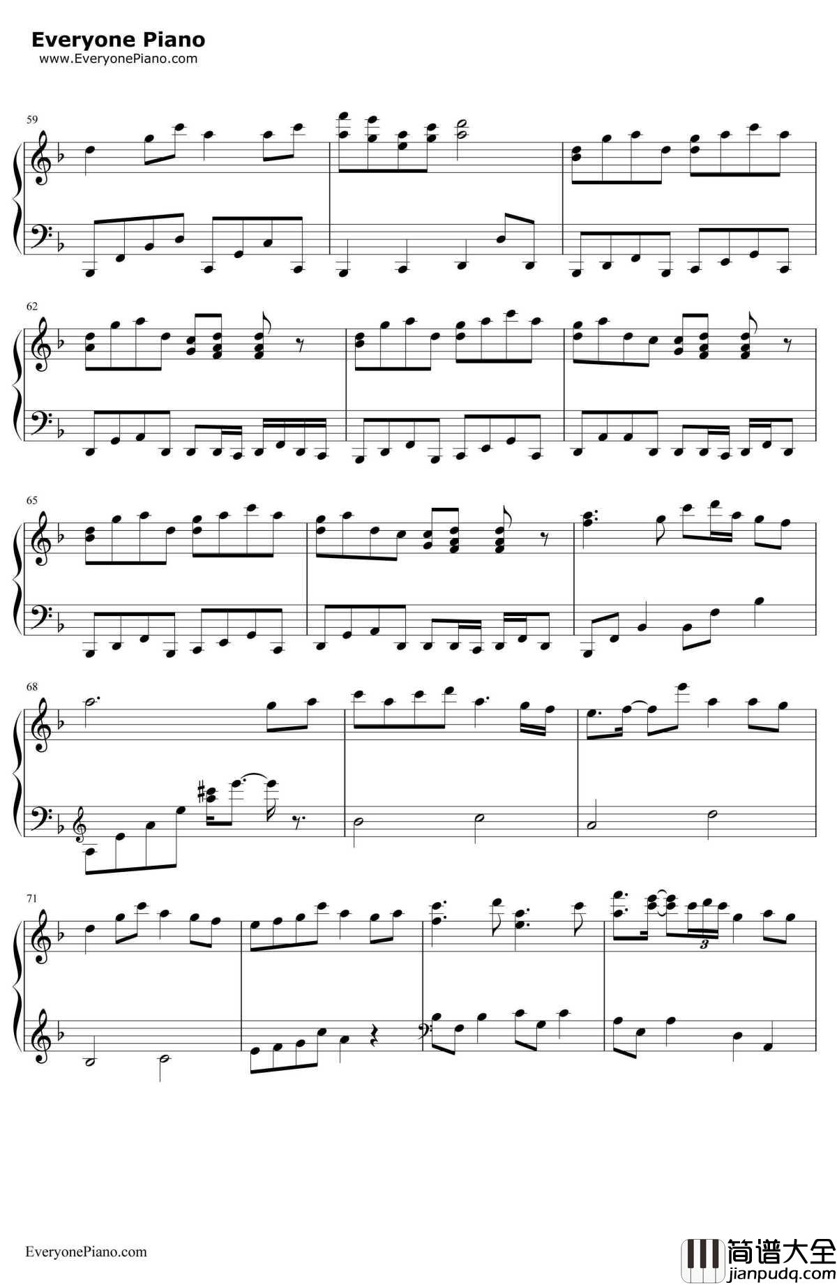 虹色蝶々钢琴谱_初音ミク