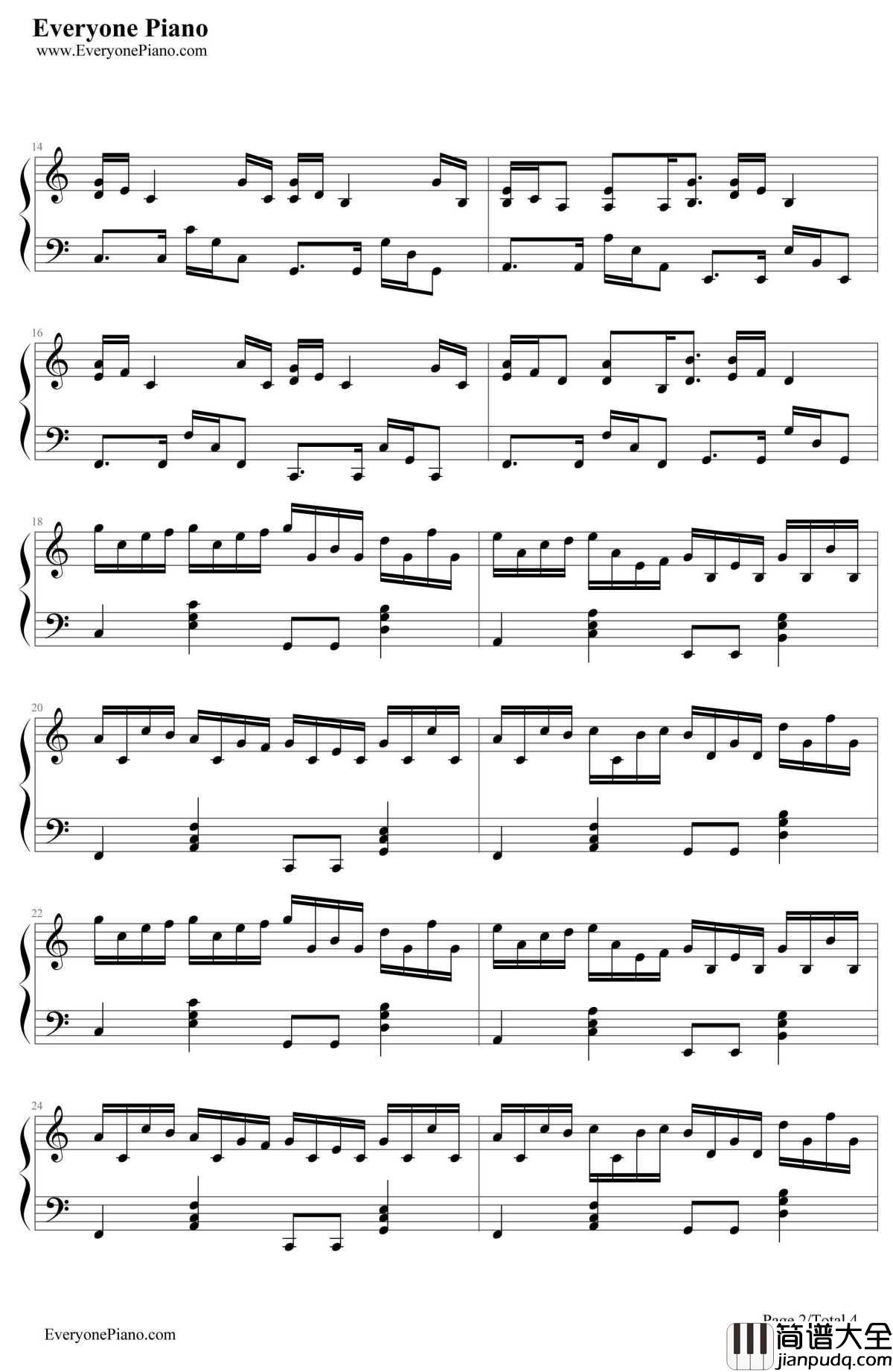 克罗地亚的卡农钢琴谱_克罗地亚的卡农