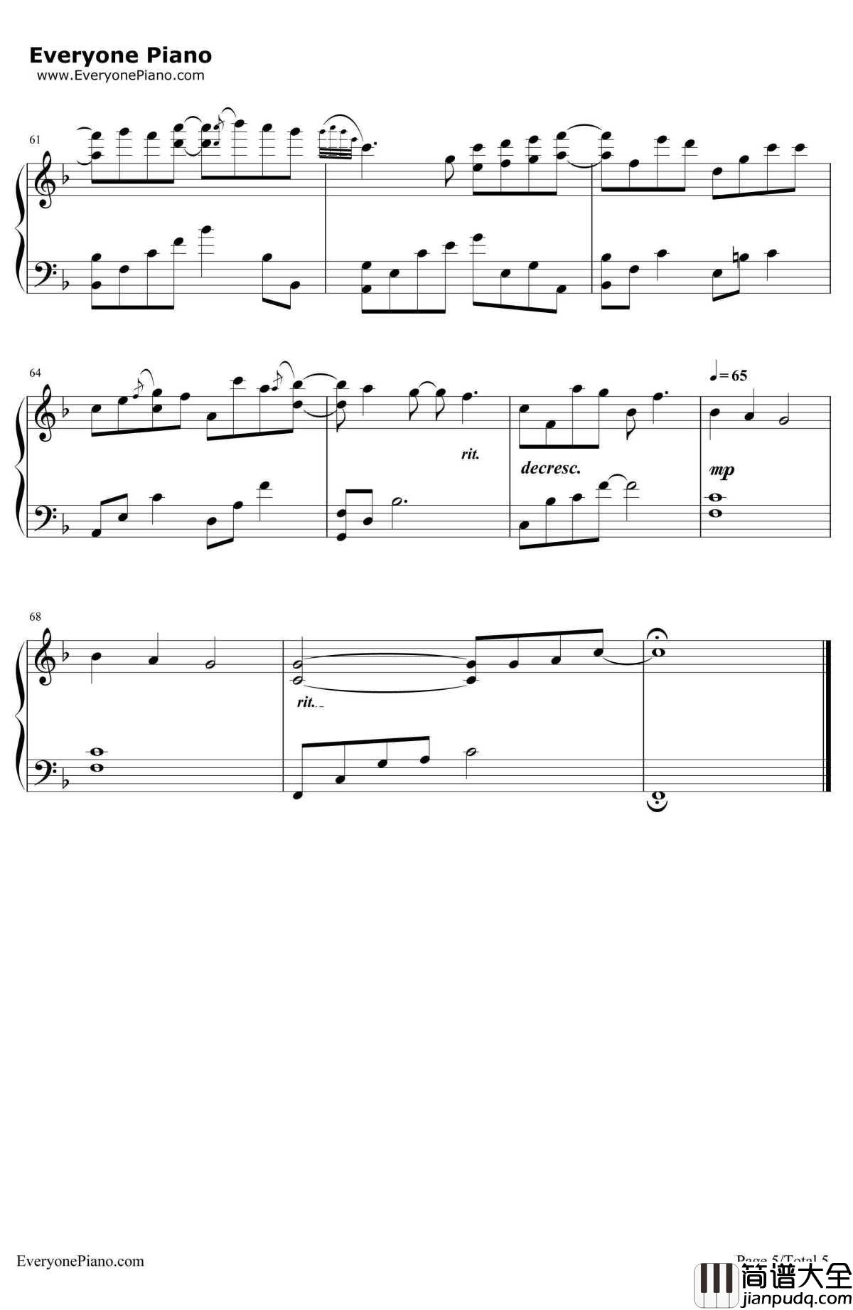 LoveMe钢琴谱_李闰珉_李闰珉_Yiruma