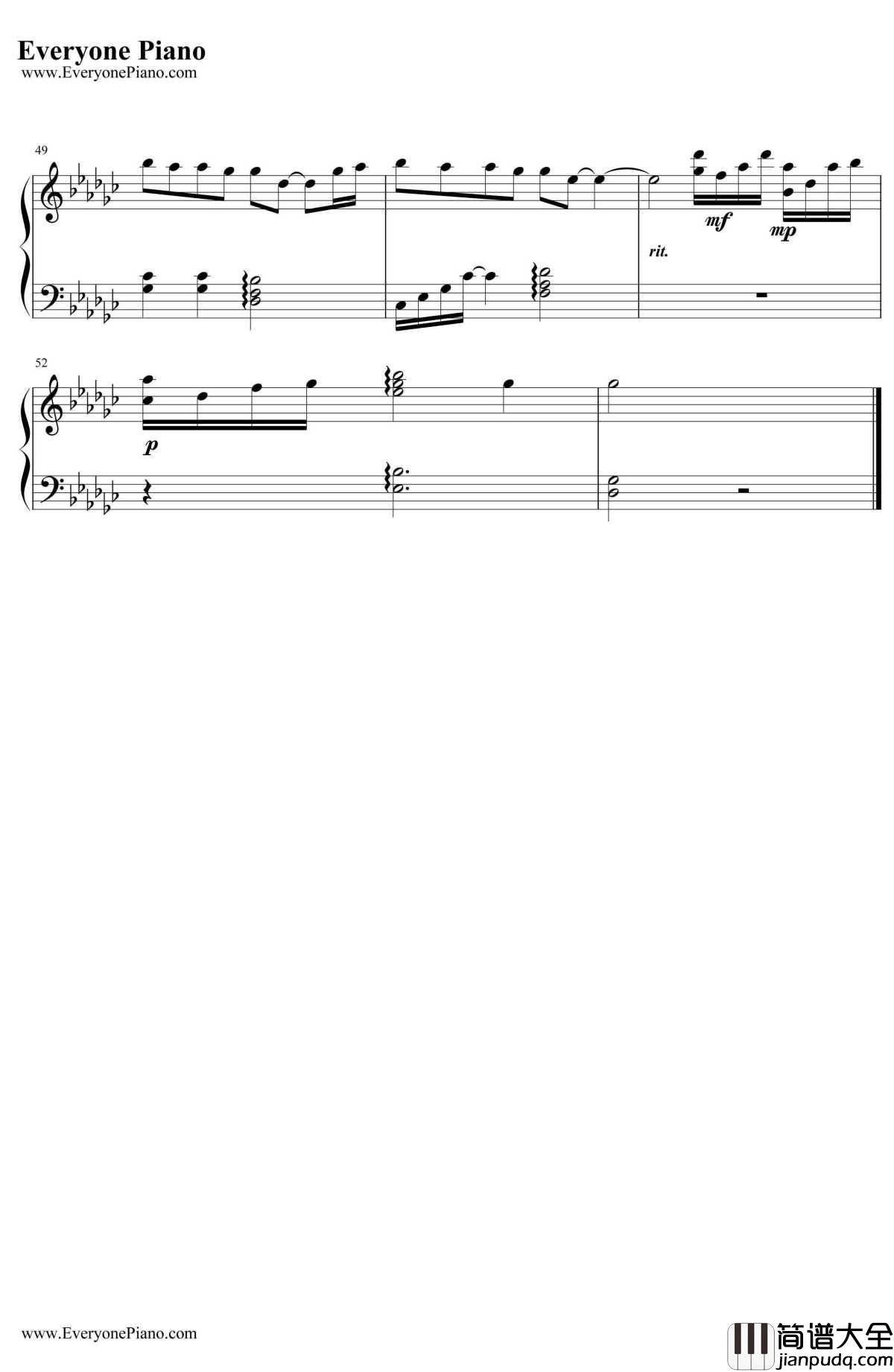 同手同脚钢琴谱_温岚