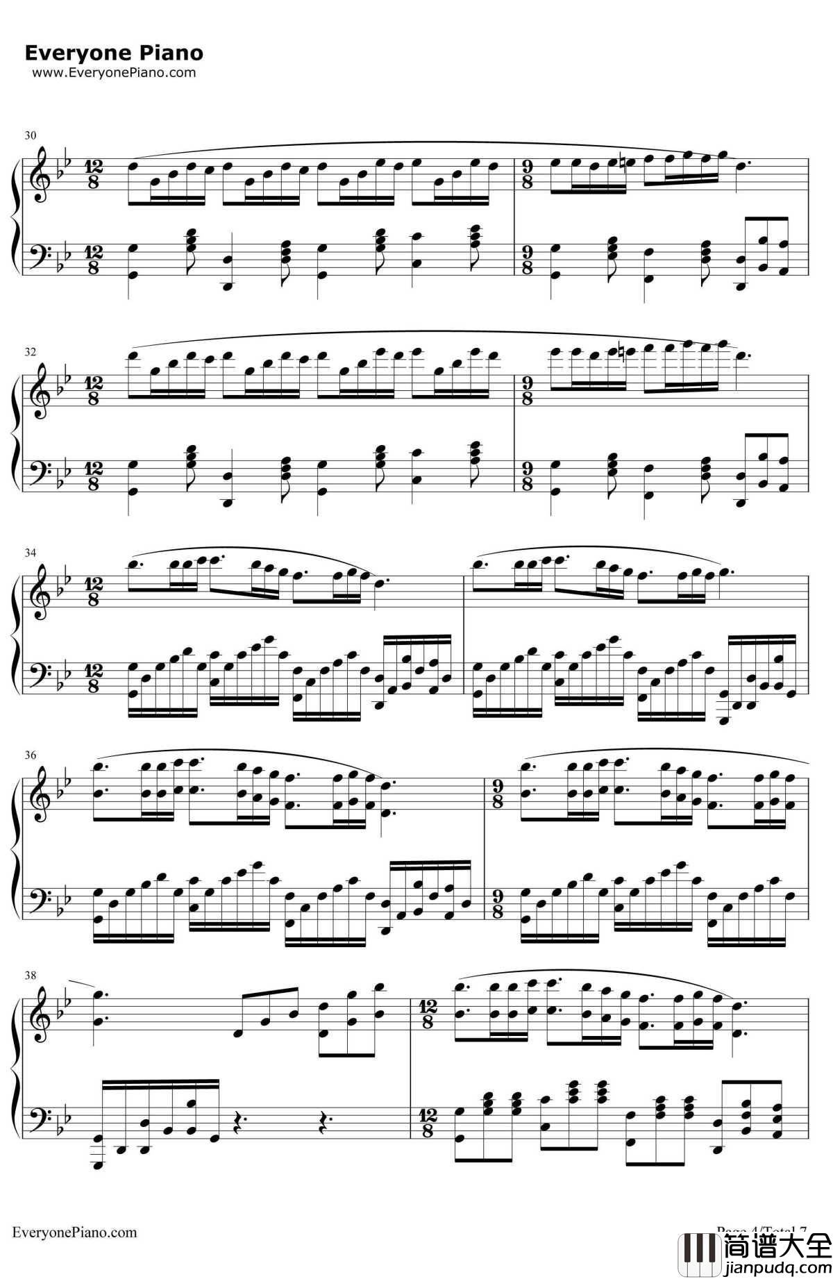 梦中的婚礼钢琴谱_理查德•克莱德曼_改编版