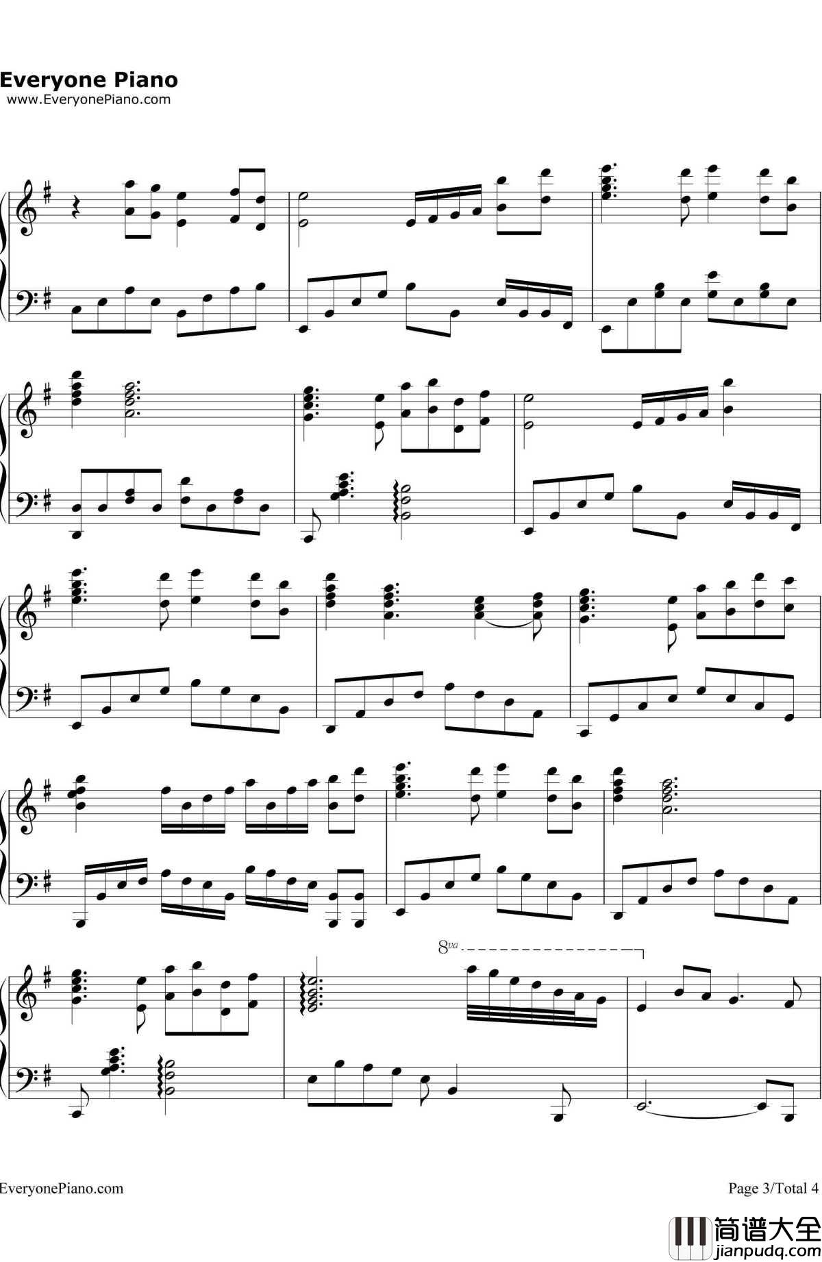 _铁血丹心_完美演奏版钢琴谱_罗文甄妮_83版射雕英雄传OP