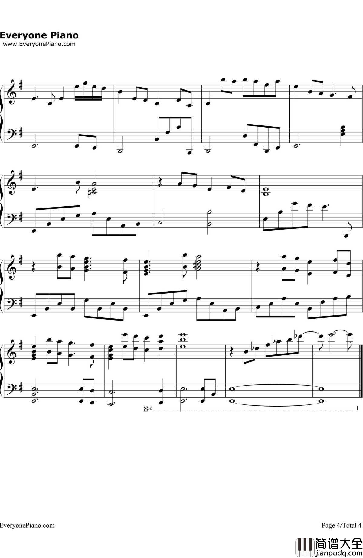 _铁血丹心_完美演奏版钢琴谱_罗文甄妮_83版射雕英雄传OP