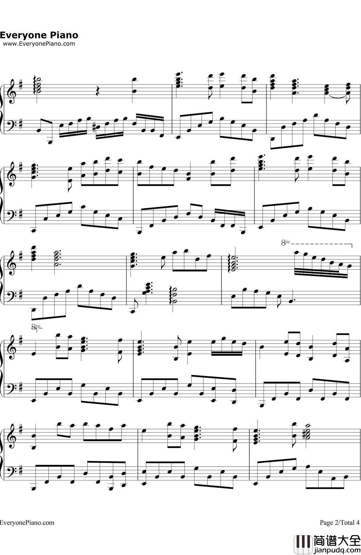 _铁血丹心_完美演奏版钢琴谱_罗文甄妮_83版射雕英雄传OP