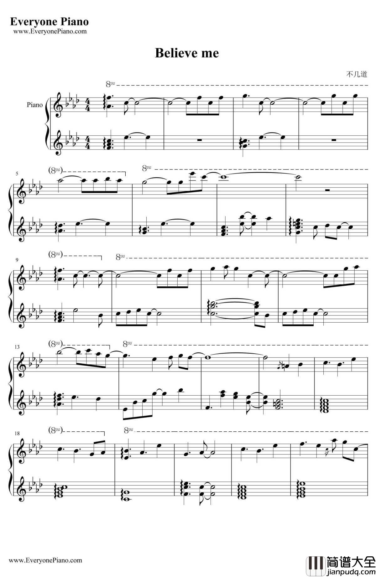 Believeme钢琴谱_命运石之门__命运石之门_插曲