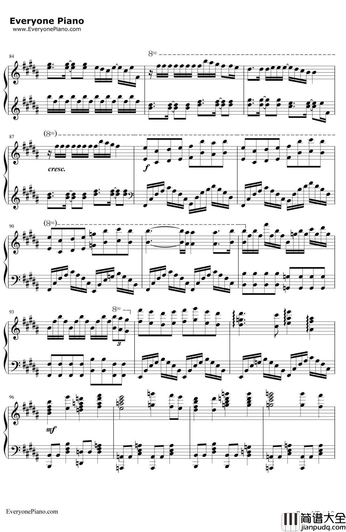 罪の名前钢琴谱_初音未来Ryo_游戏_初音ミク_ProjectDIVA_X_主题曲