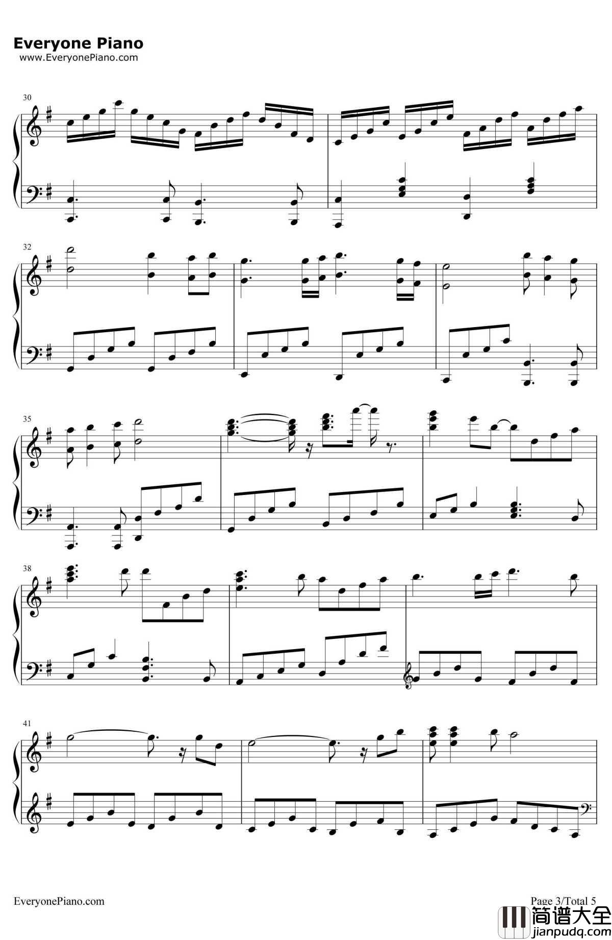 似水流年钢琴谱_梅艳芳