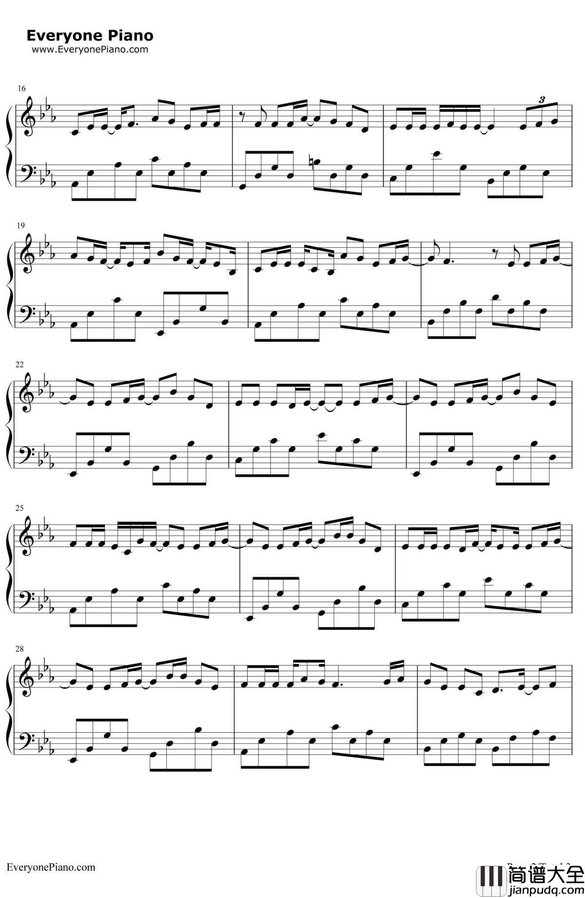 分手快乐钢琴谱_梁静茹