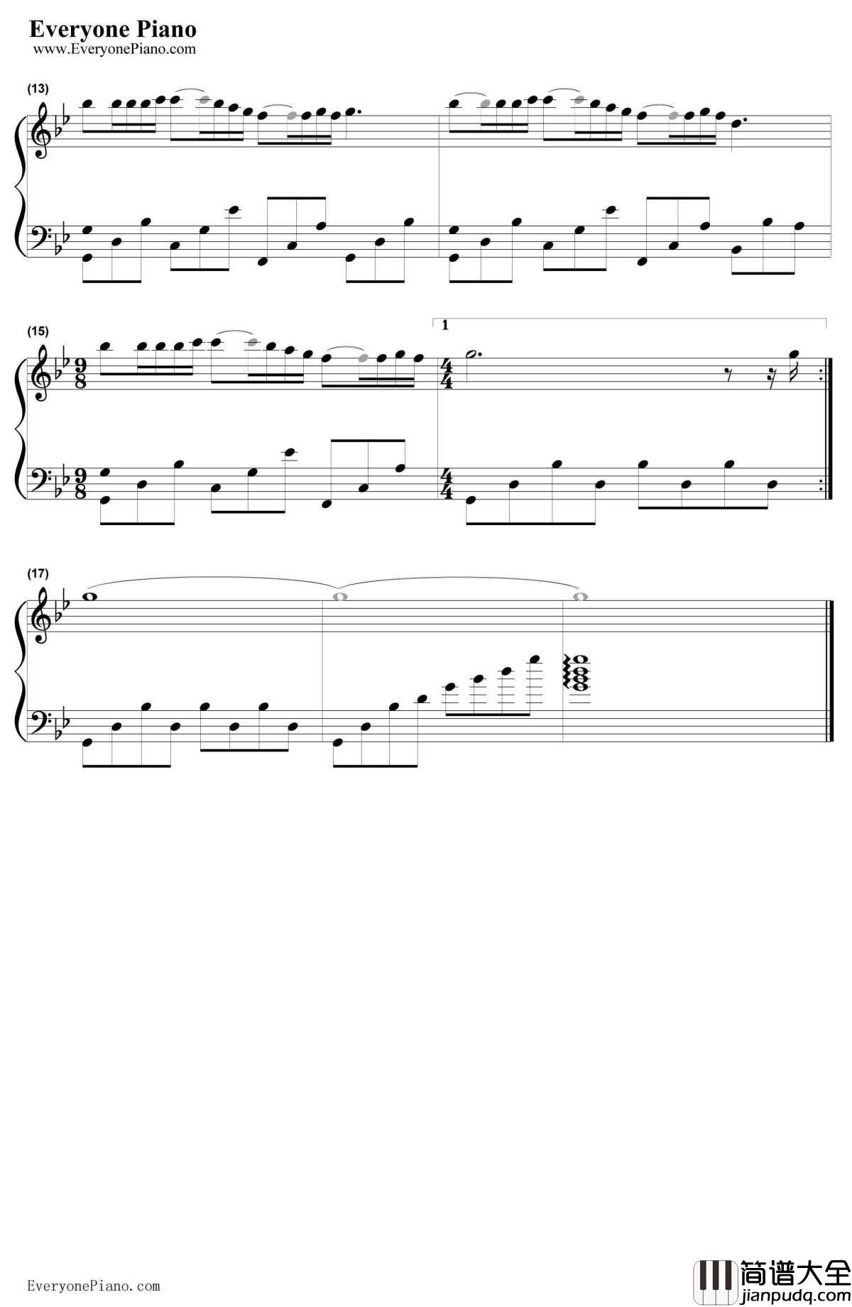 梦中的婚礼钢琴谱_理查德·克莱德曼_简单版