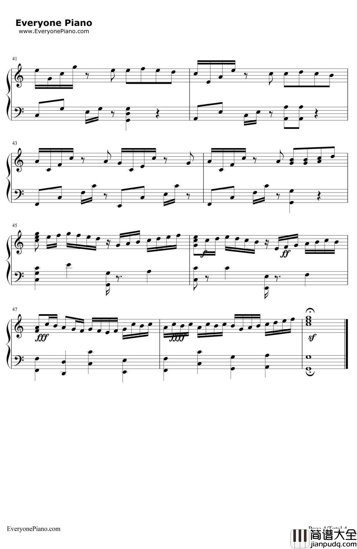 卡农钢琴谱_乔治温斯顿_变奏版_我的野蛮女友插曲