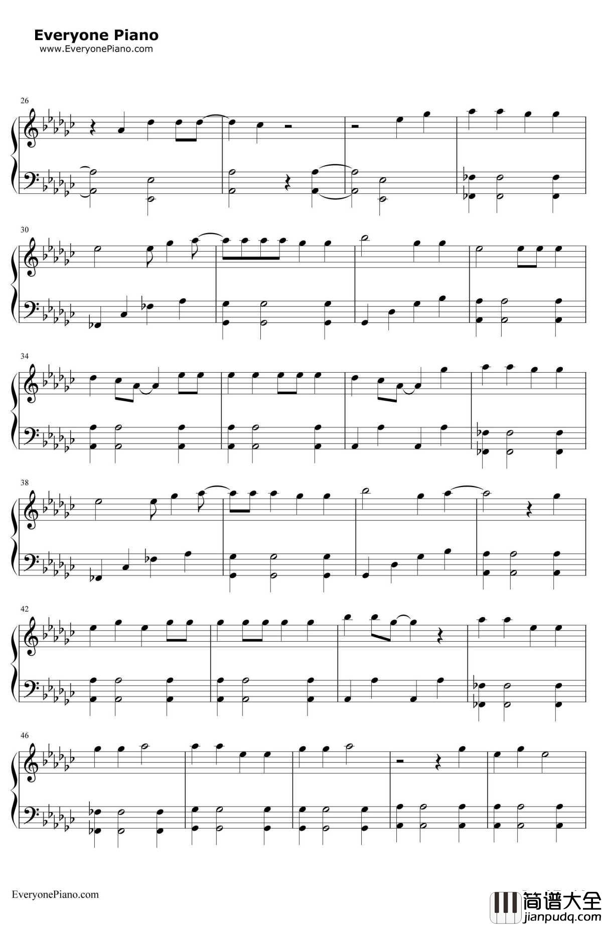 History钢琴谱_EXO