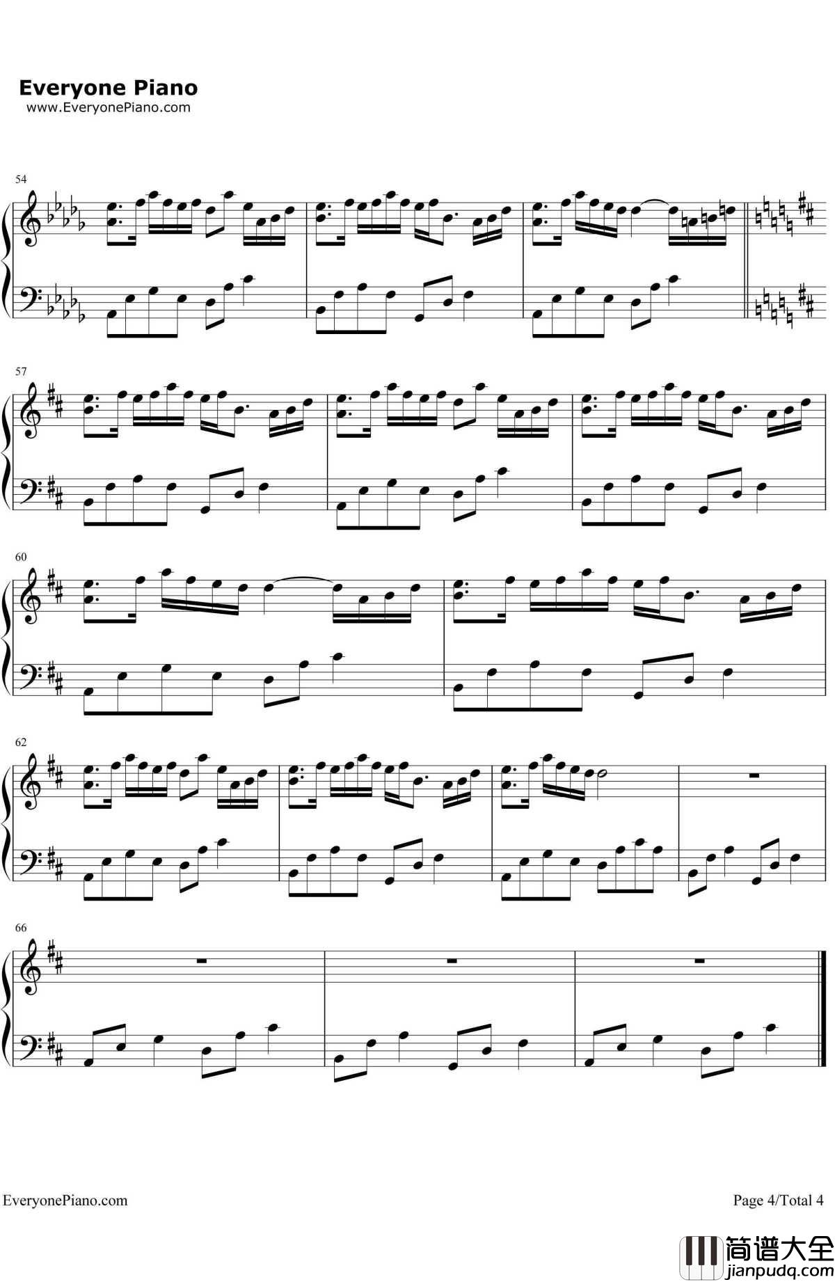 秋姉妹のなく顷に钢琴谱_东方project_东方project_EOP教学曲