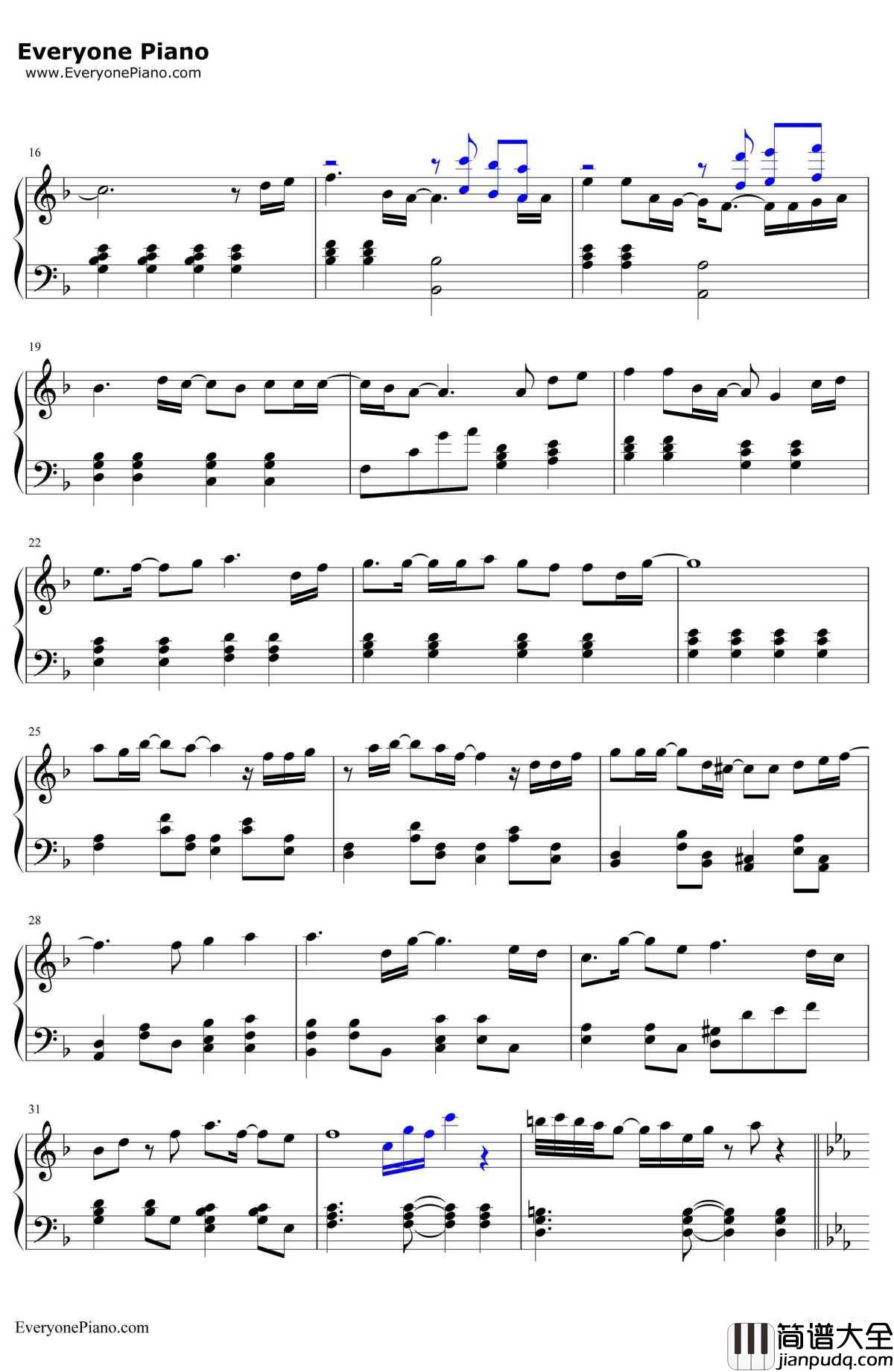 あなたとクリスマスイブ钢琴谱_星野满&折井步_你和圣诞节前夜_AKB48