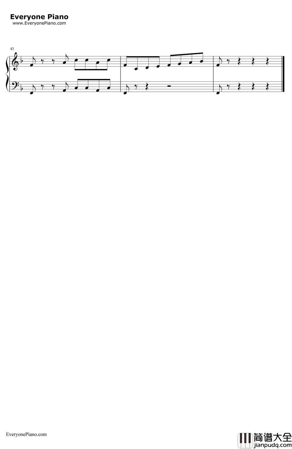 冒险岛BGM钢琴谱_FC游戏_冒险岛__FC游戏_冒险岛_