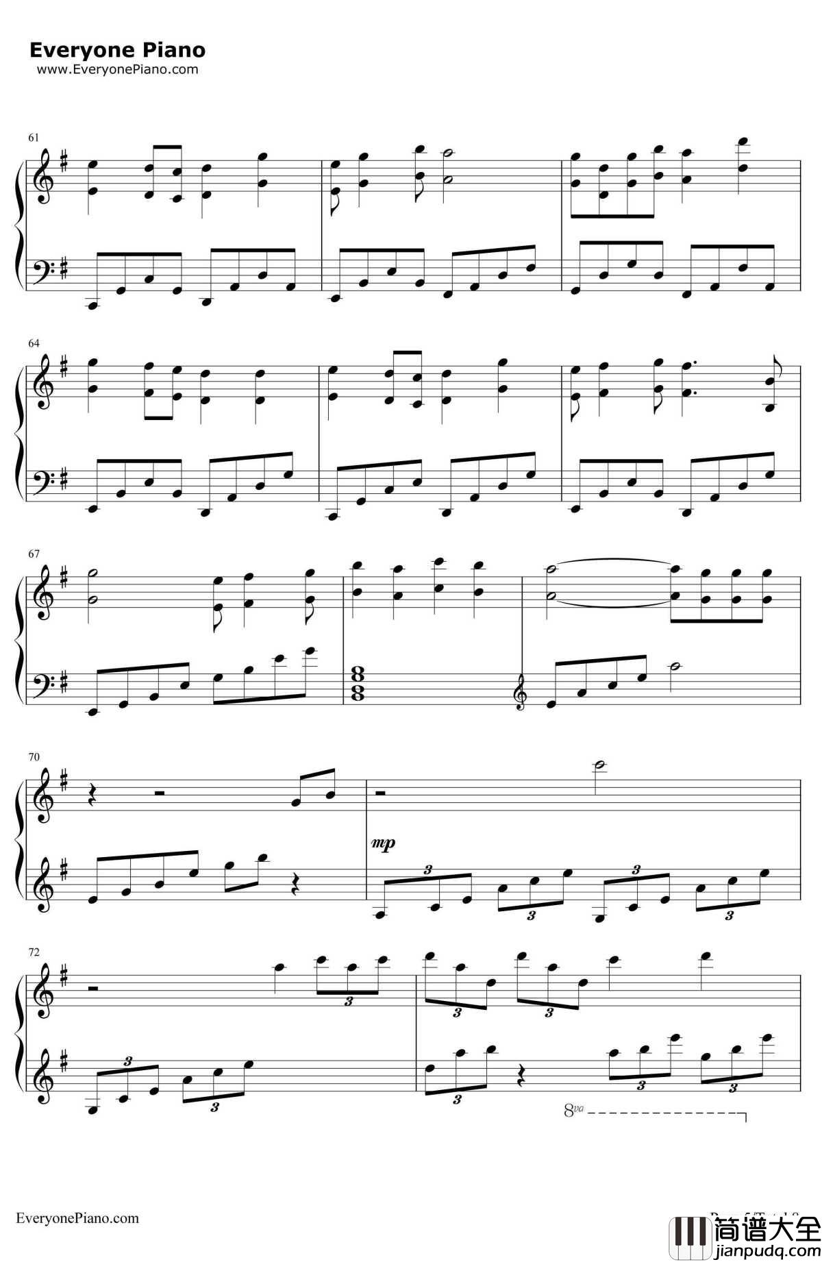 负けないで钢琴谱_ZARD__白鸟丽子_片尾曲