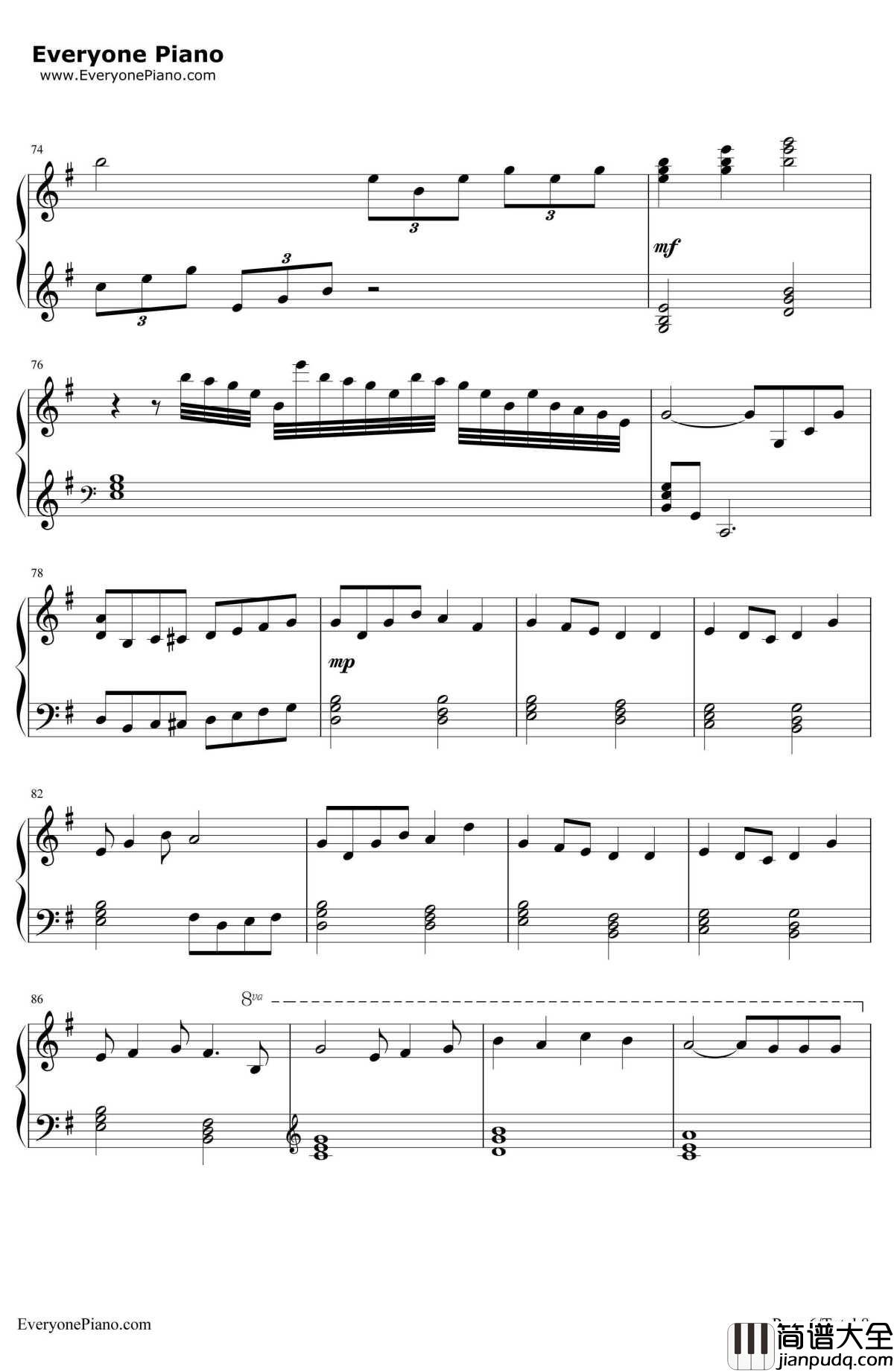 负けないで钢琴谱_ZARD__白鸟丽子_片尾曲