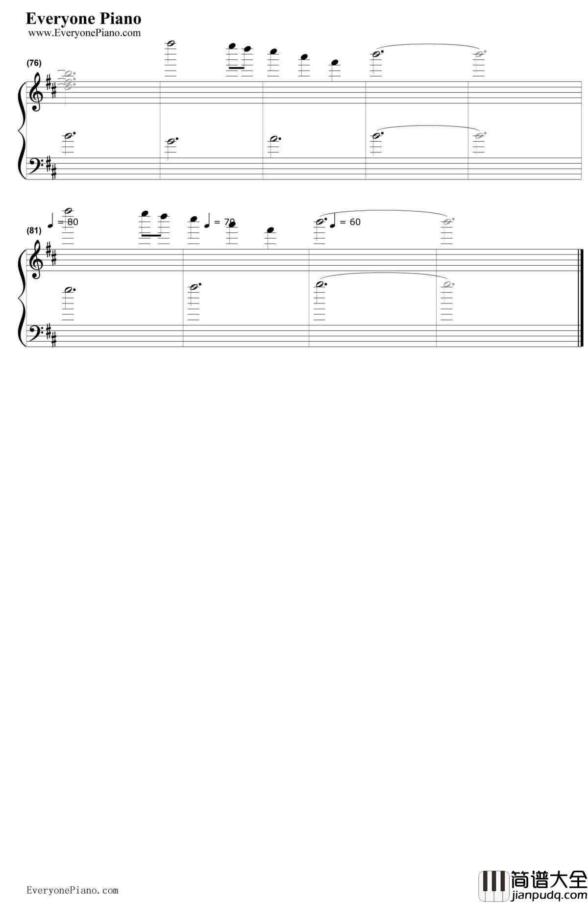 记忆钢琴谱_缘之空_ヨスガノソラメインテーマ_缘之空OST