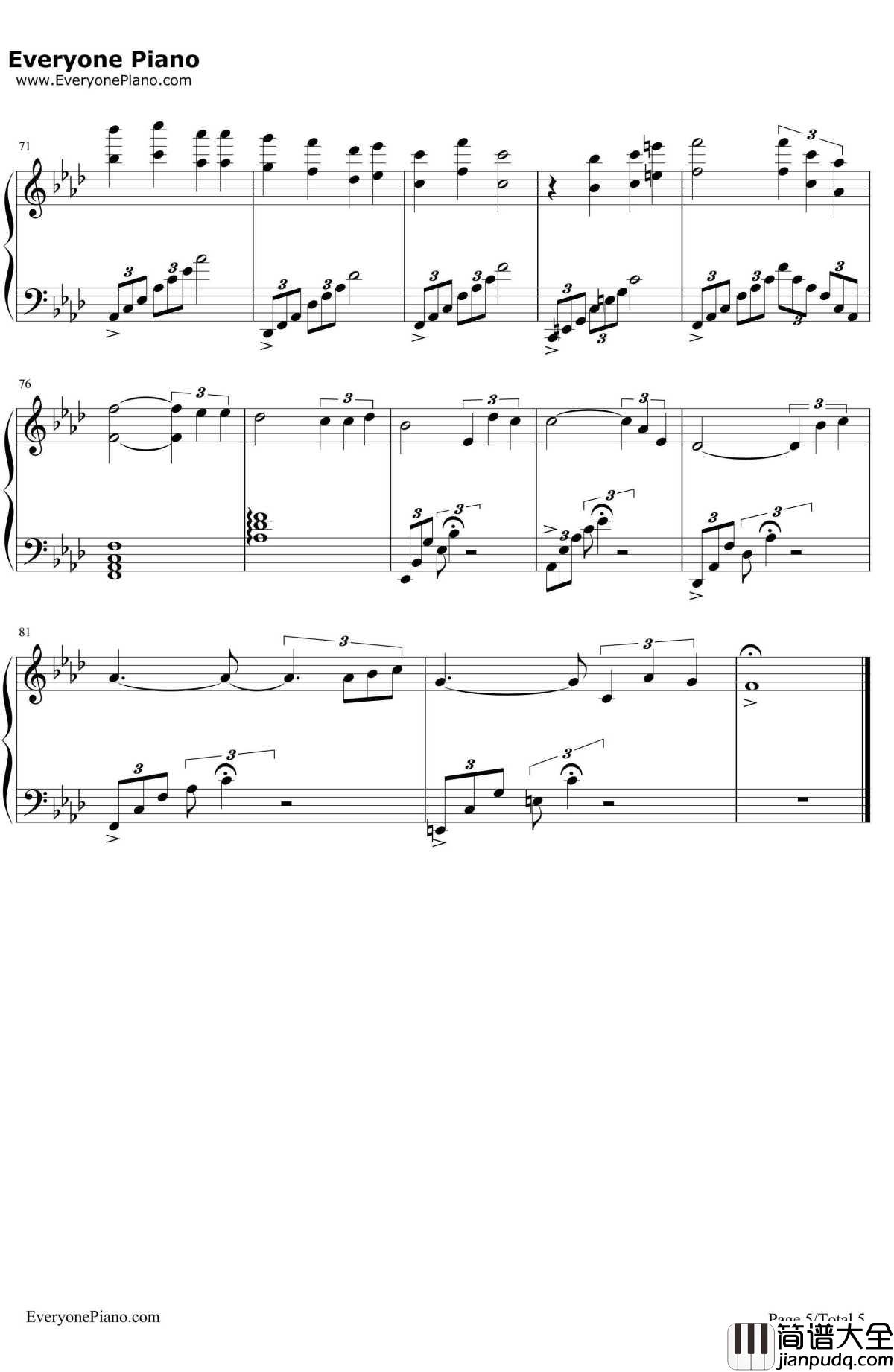 蓝色气球（BlueBalloon）钢琴谱_马克西姆