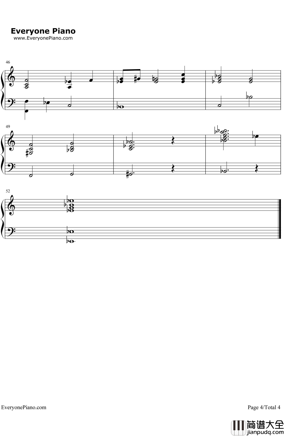 ThinkofMe钢琴谱_克莉丝汀（ChristineDaaé)_歌剧魅影OST