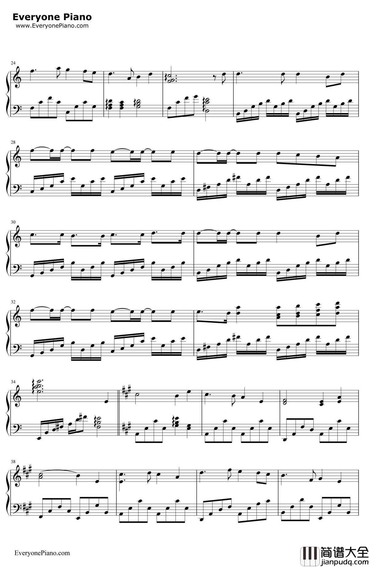 母亲你真伟大钢琴谱_终极一班