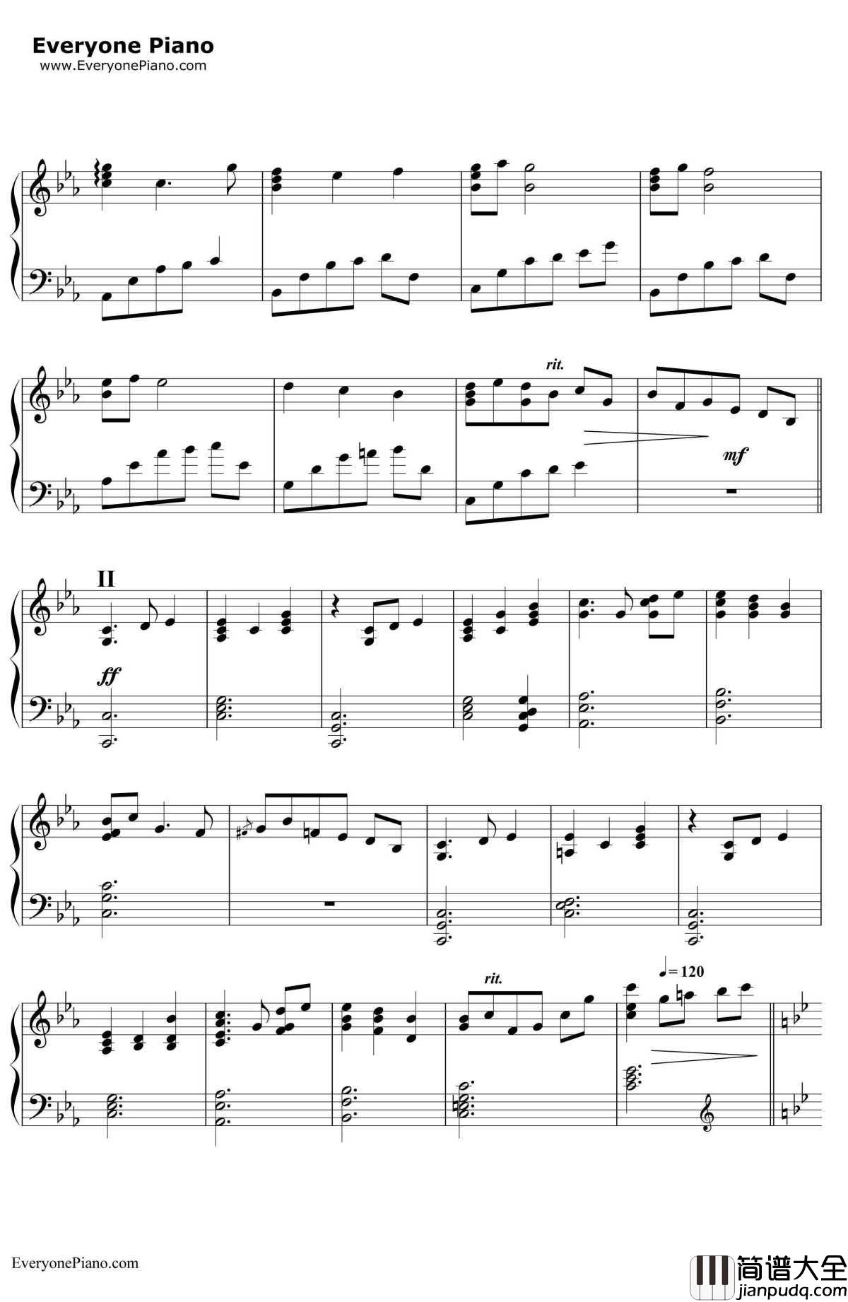 营业的主题（営業のテーマ）钢琴谱_魔法少女小圆BGM