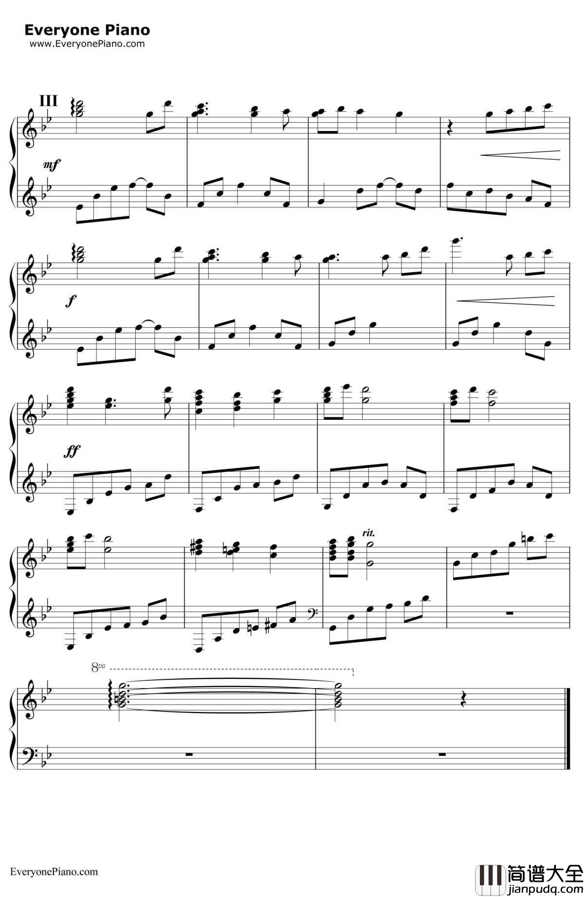 营业的主题（営業のテーマ）钢琴谱_魔法少女小圆BGM