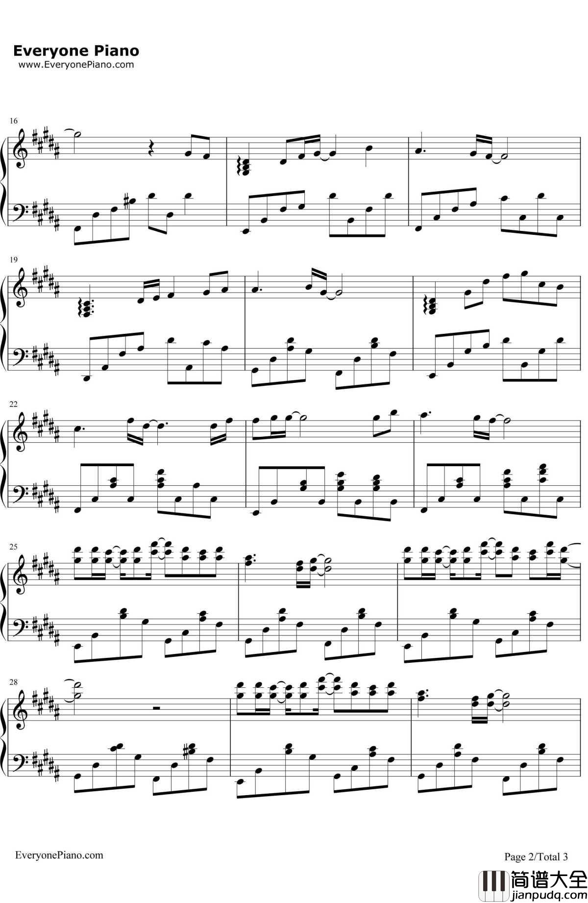 スカーレット钢琴谱_上松范康__narcissu_