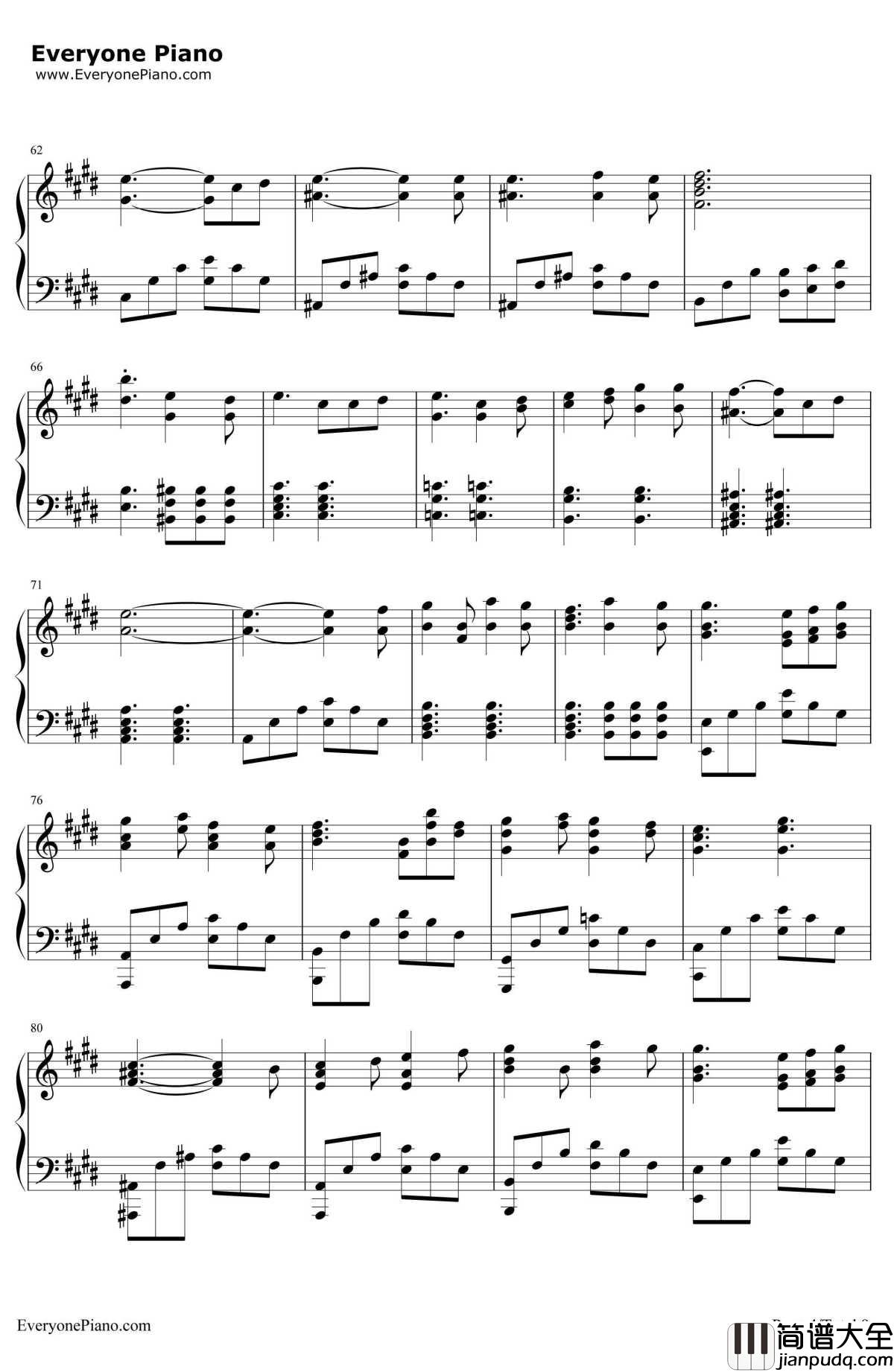 あなたがいた森（曾有你的森林）钢琴谱_树海__Fate/staynight_ED