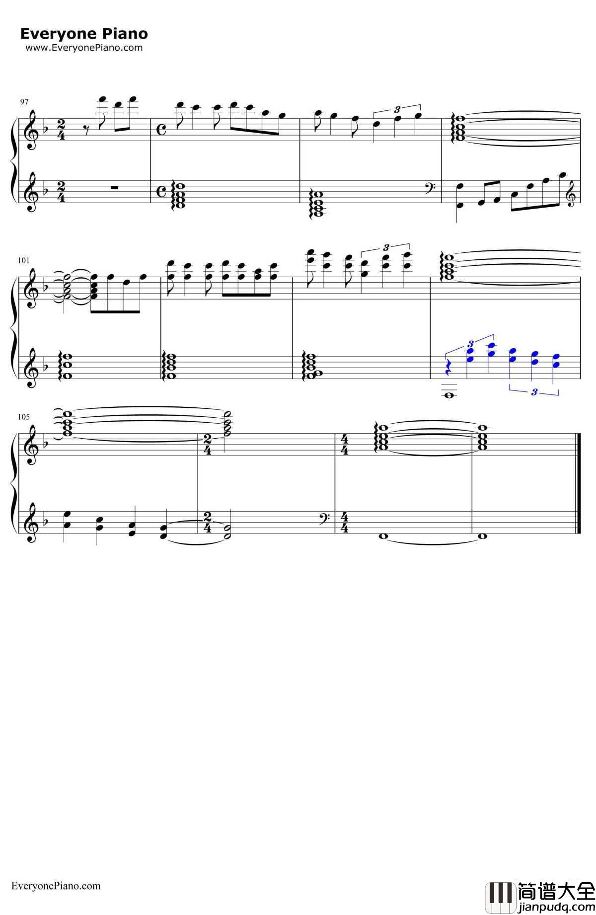 富士山下钢琴谱_陈奕迅