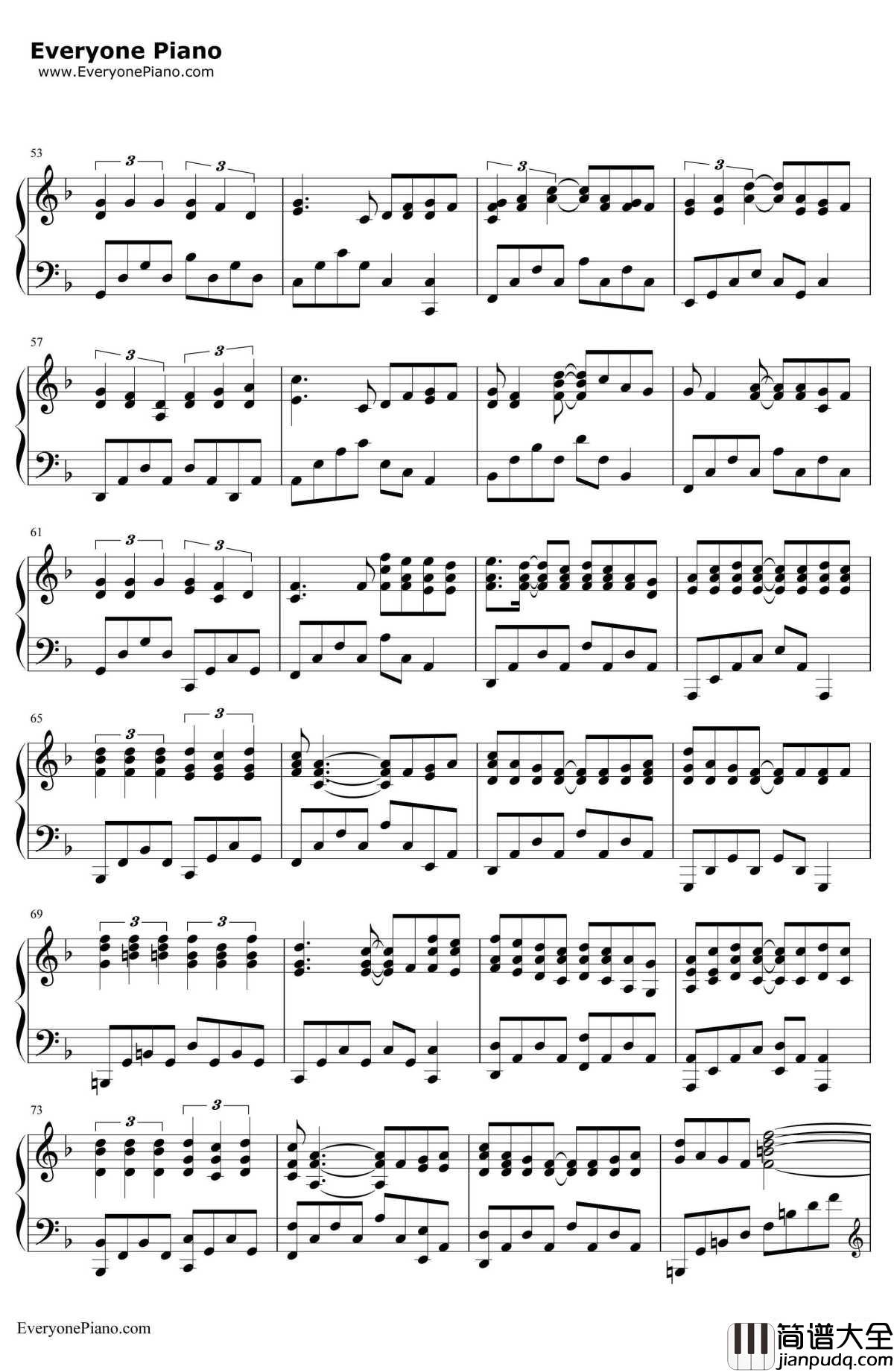 富士山下钢琴谱_陈奕迅