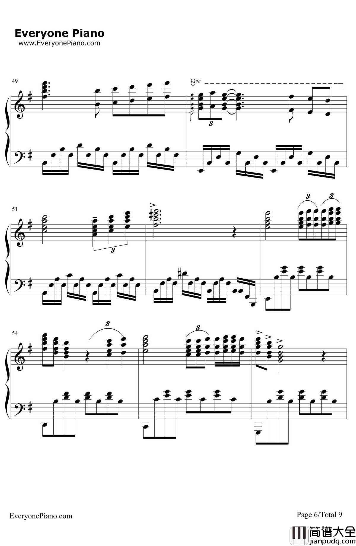 星空钢琴谱_理查德·克莱德曼RichardClayderman_完整版_LyphardMelodie