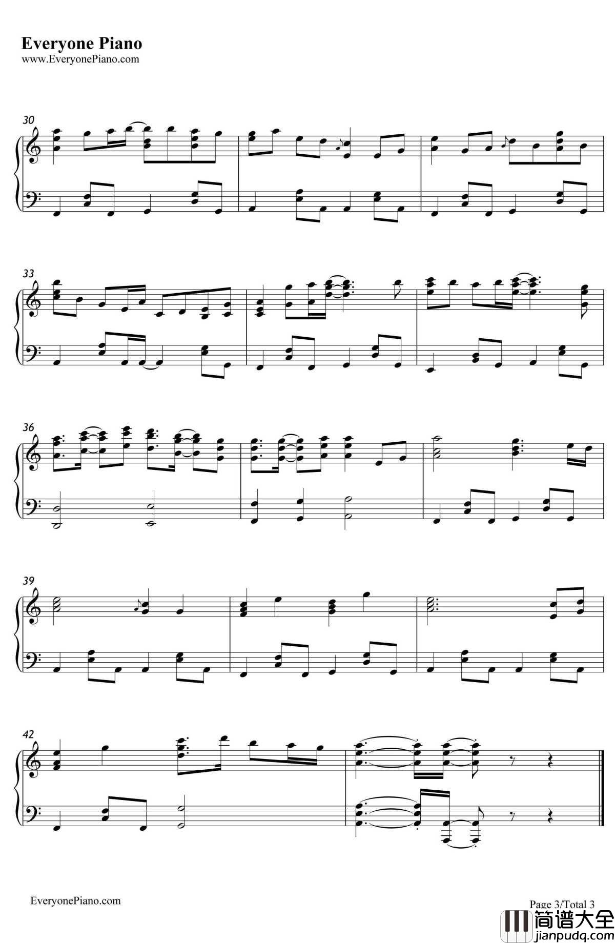 Butterfly_Kisses(蝴蝶之吻)钢琴谱_米仓千寻_动画_GrooveAdventureRave_OP