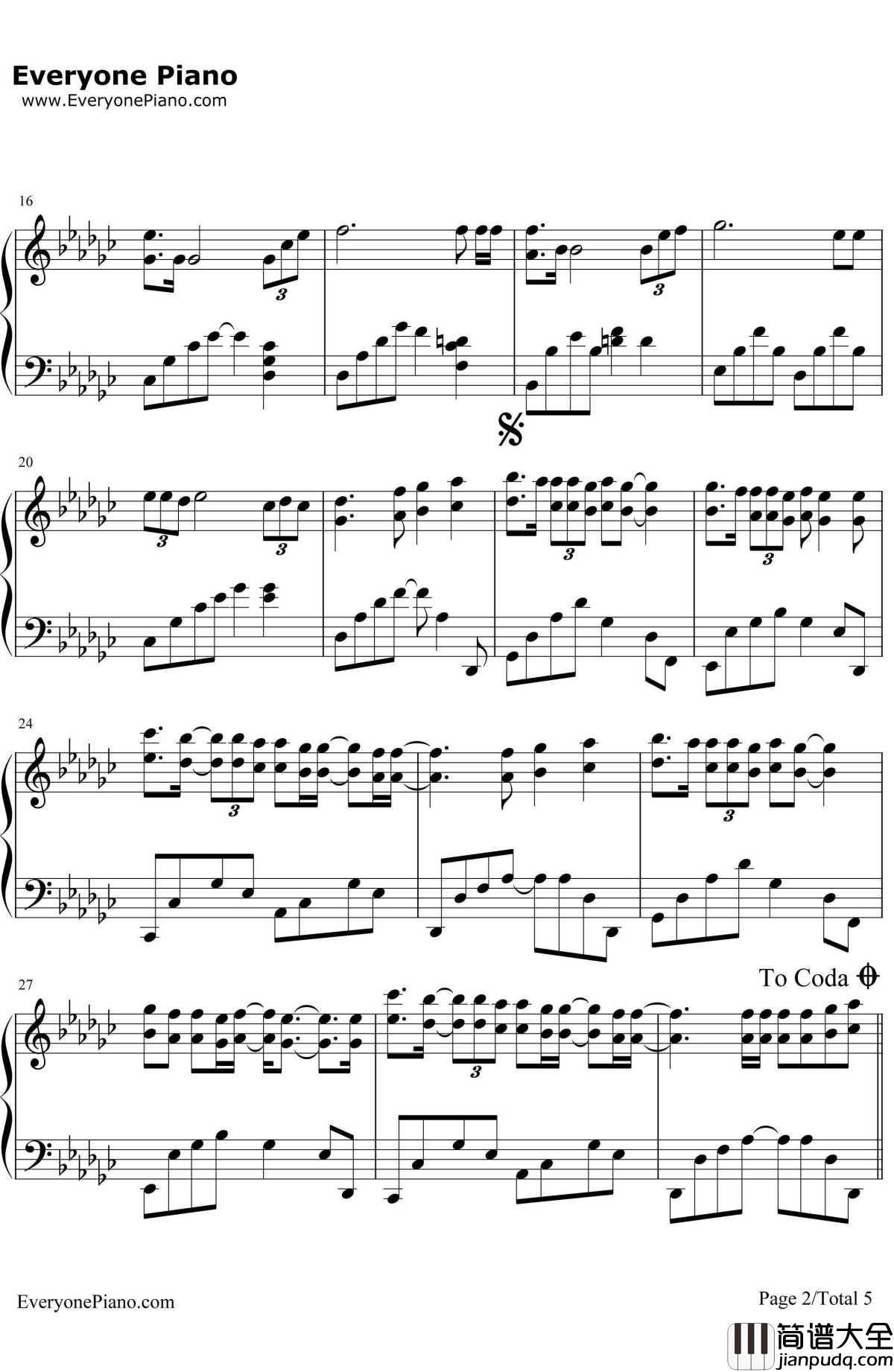 When_You_Tell_Me_That_You_Love_Me钢琴谱_Westlife