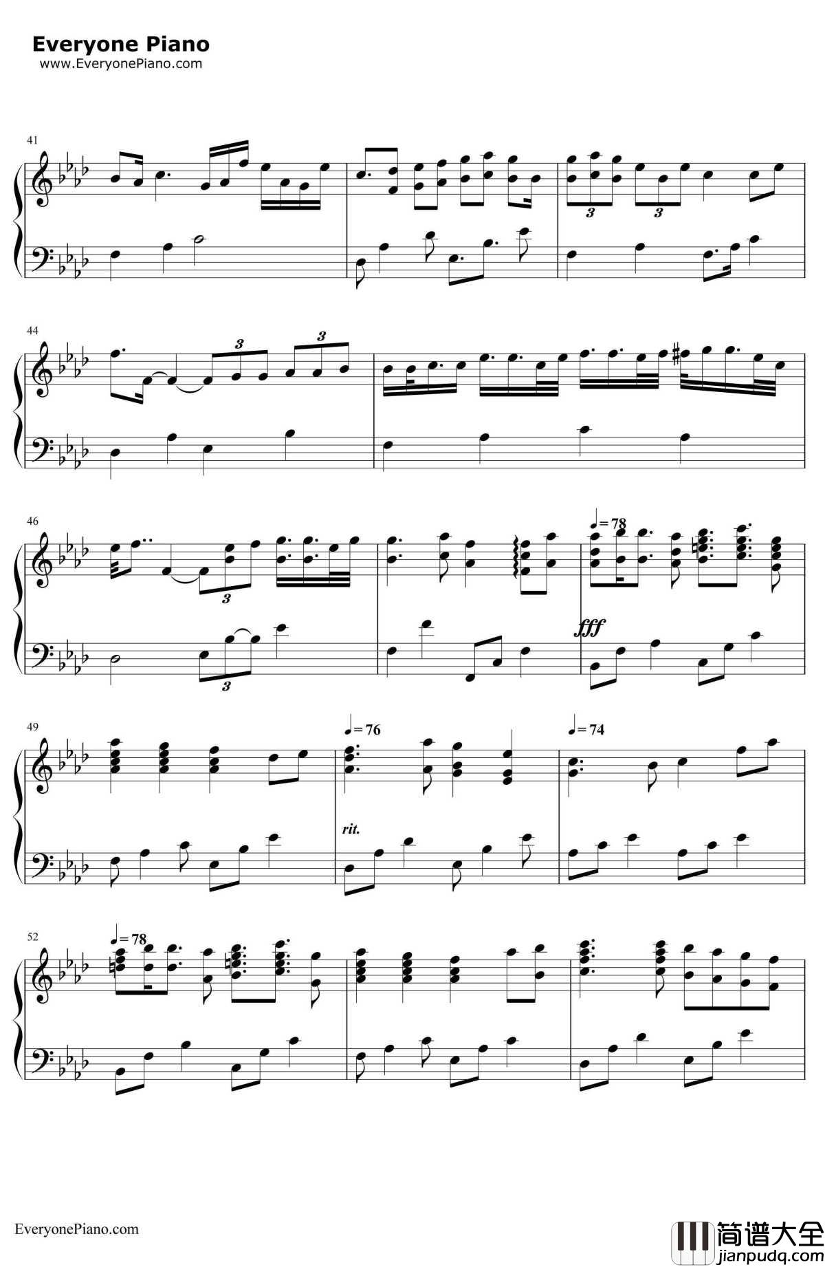 あなたを想いたい钢琴谱_池田春菜