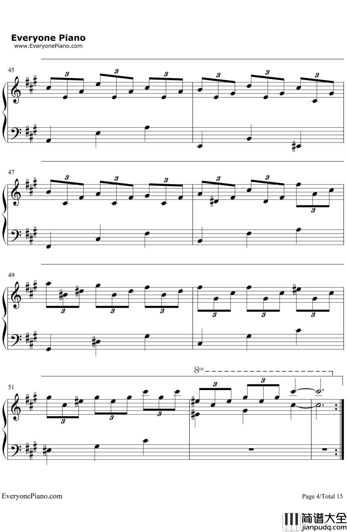 纯白钢琴谱_V.K克_Deemo游戏音乐