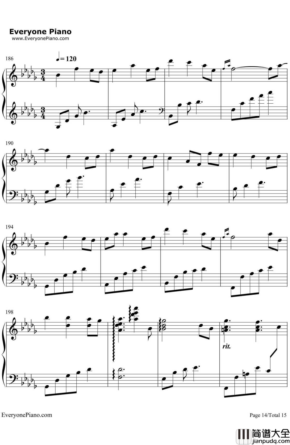 纯白钢琴谱_V.K克_Deemo游戏音乐