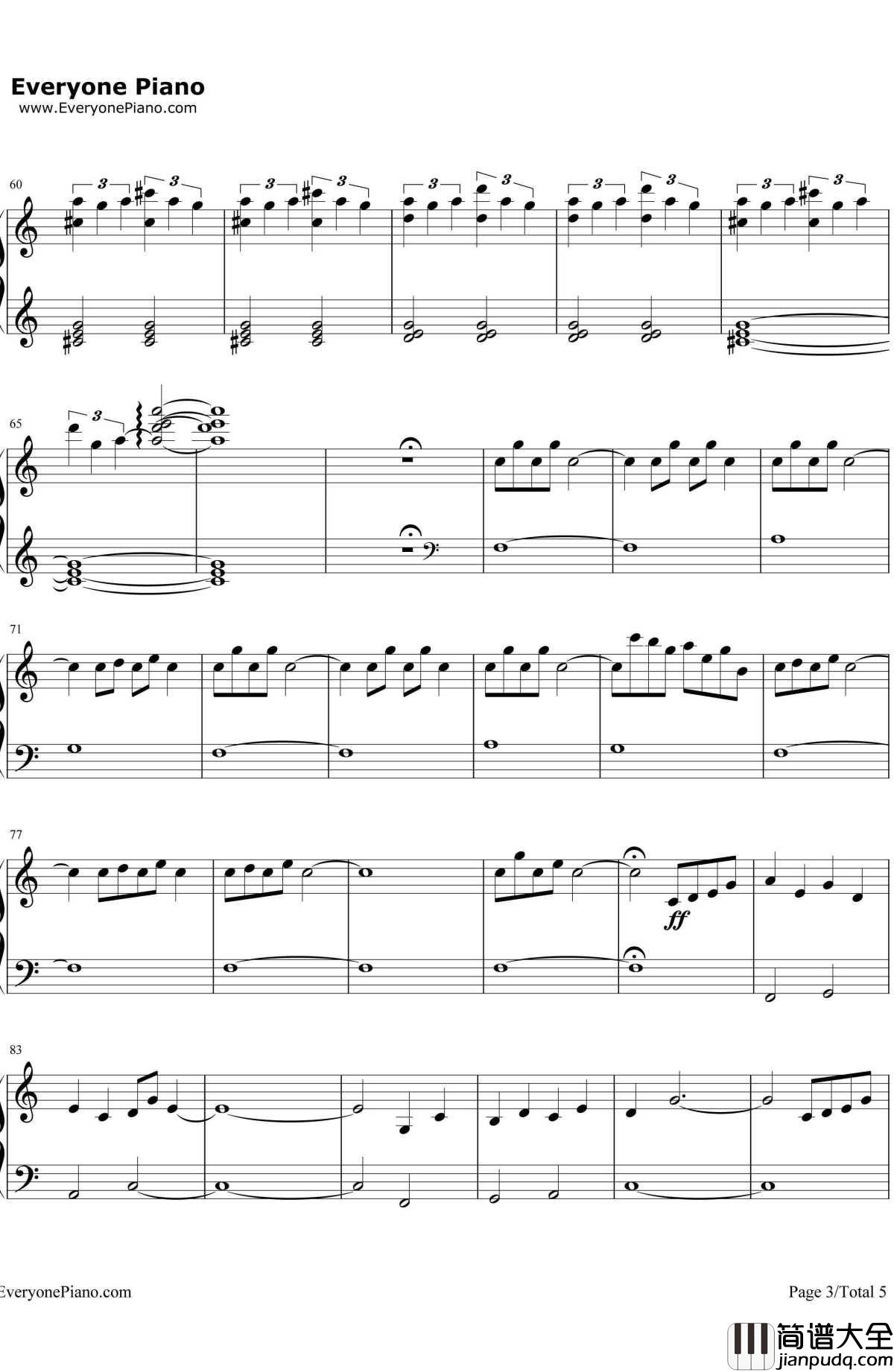 三葉のテーマ钢琴谱_RADWIMPS__你的名字_三叶角色主题音乐