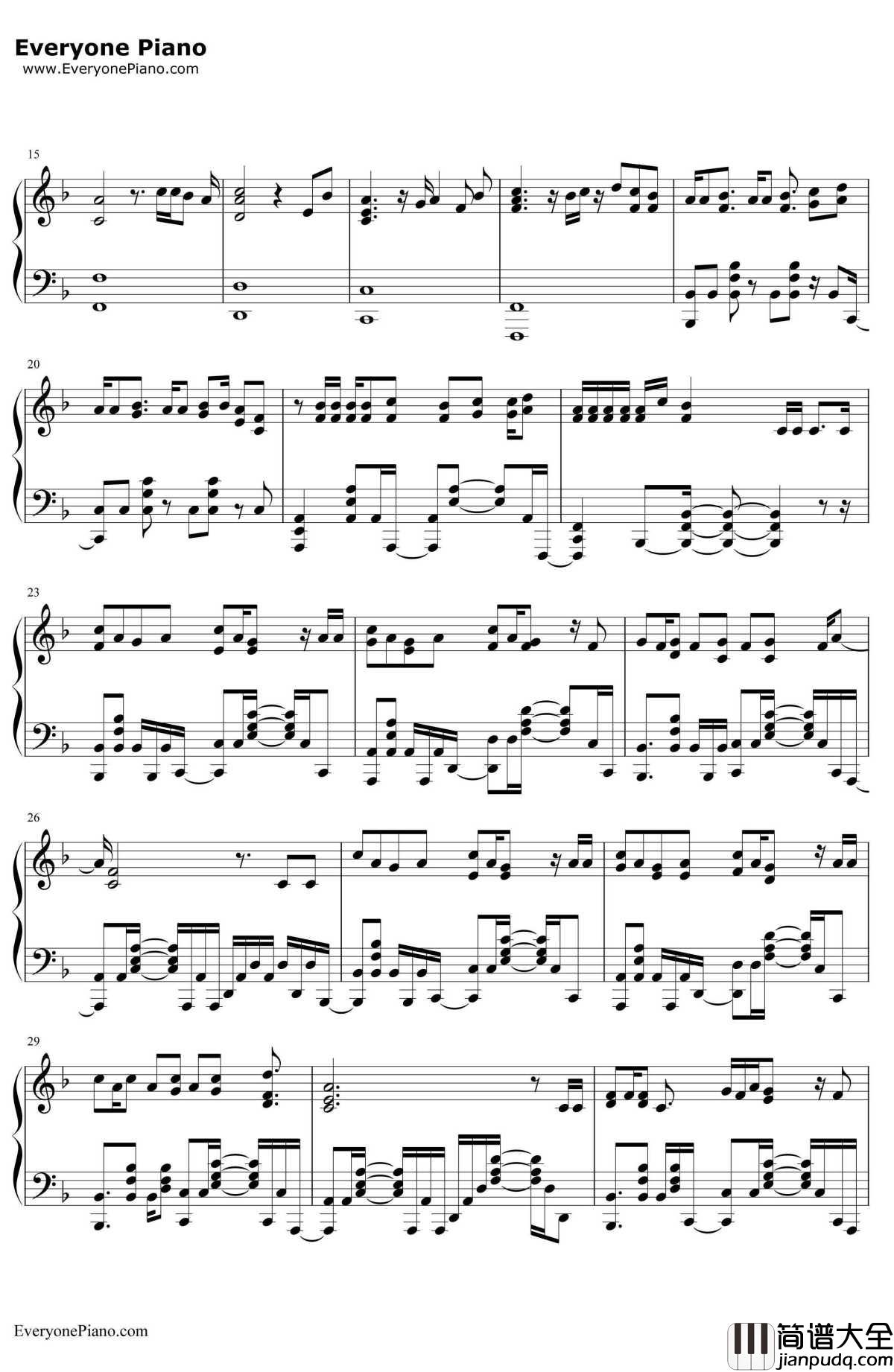 叫べ钢琴谱_沼仓爱美__魔法少女育成计划_OP