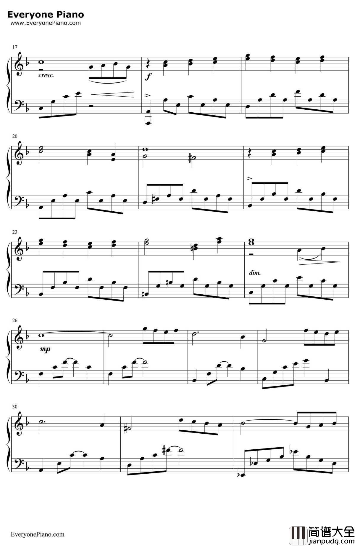 船钢琴谱_植松伸夫_最终幻想FF1OST