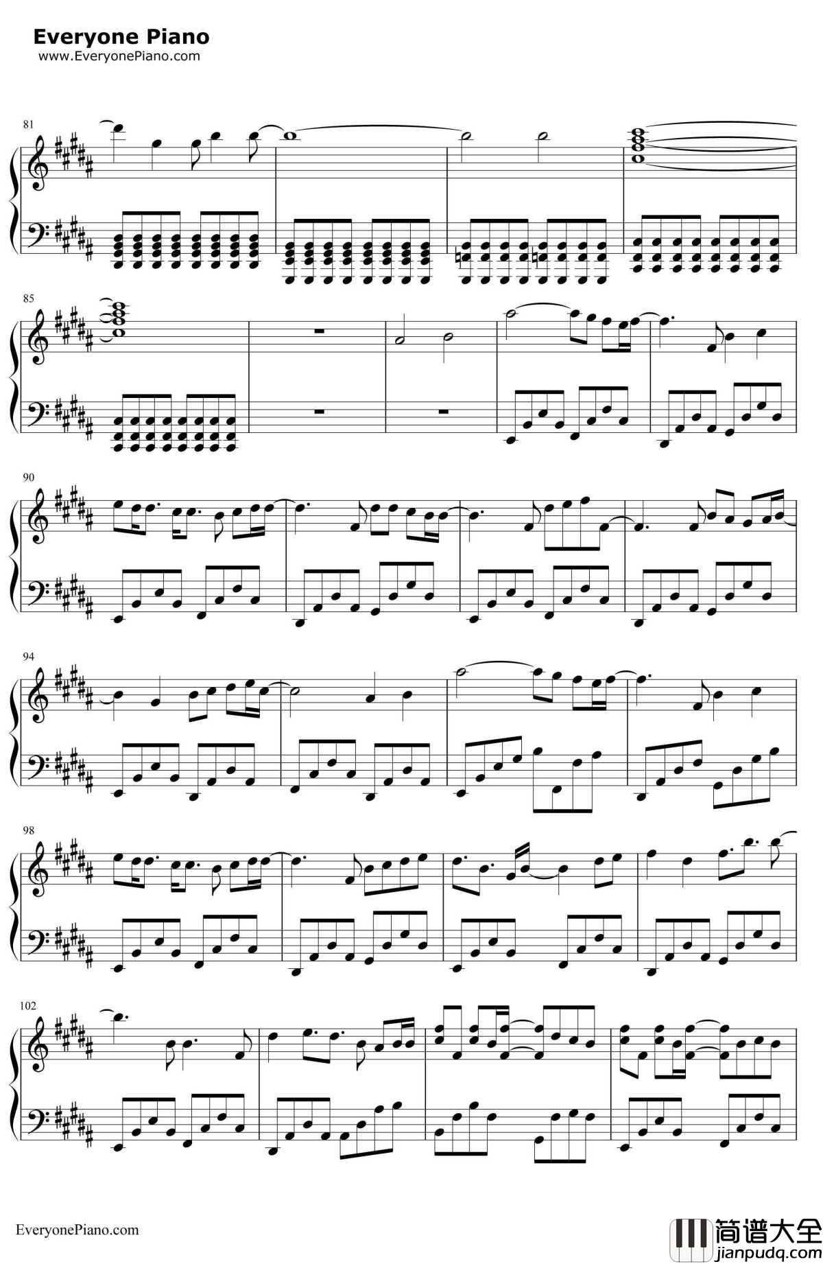 From_Y_to_Y钢琴谱_初音ミク