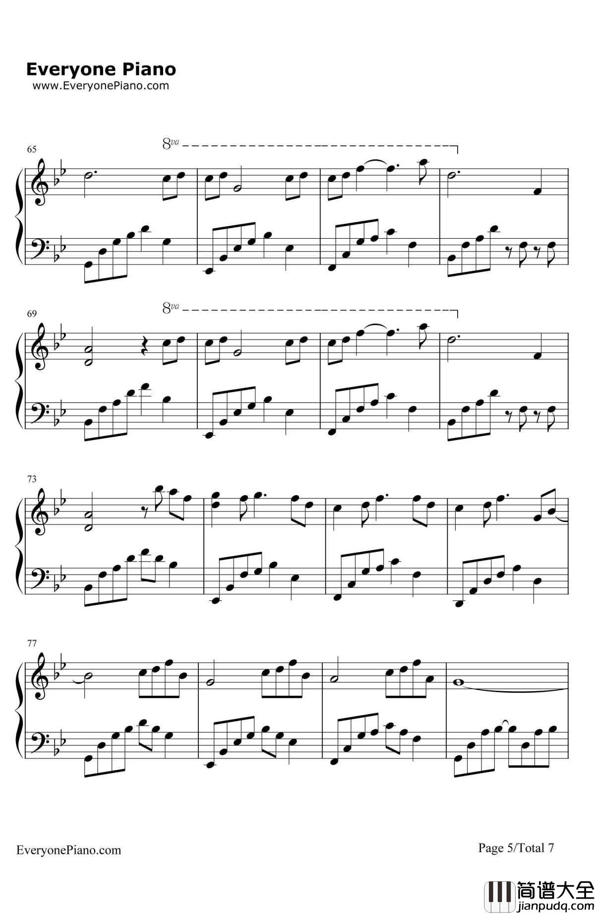 花的微笑钢琴谱_石进_夜的钢琴曲8