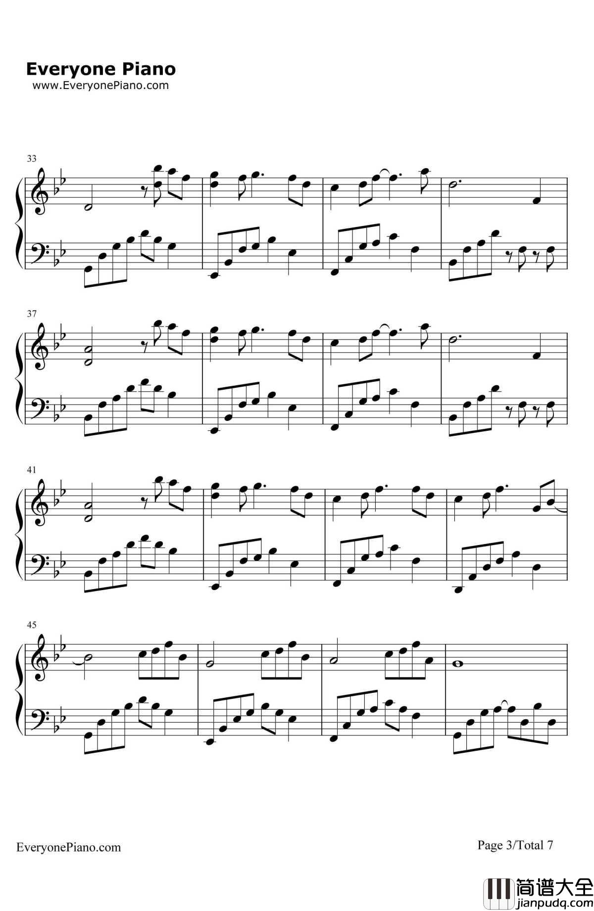 花的微笑钢琴谱_石进_夜的钢琴曲8