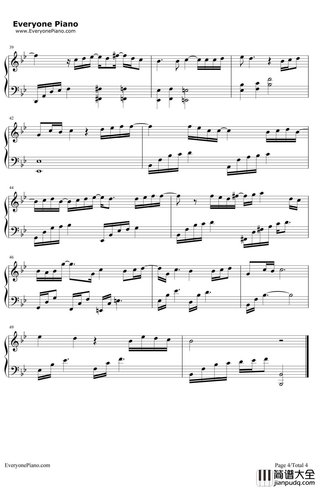 Beautiful钢琴谱_Crush_韩剧_鬼怪_OST4