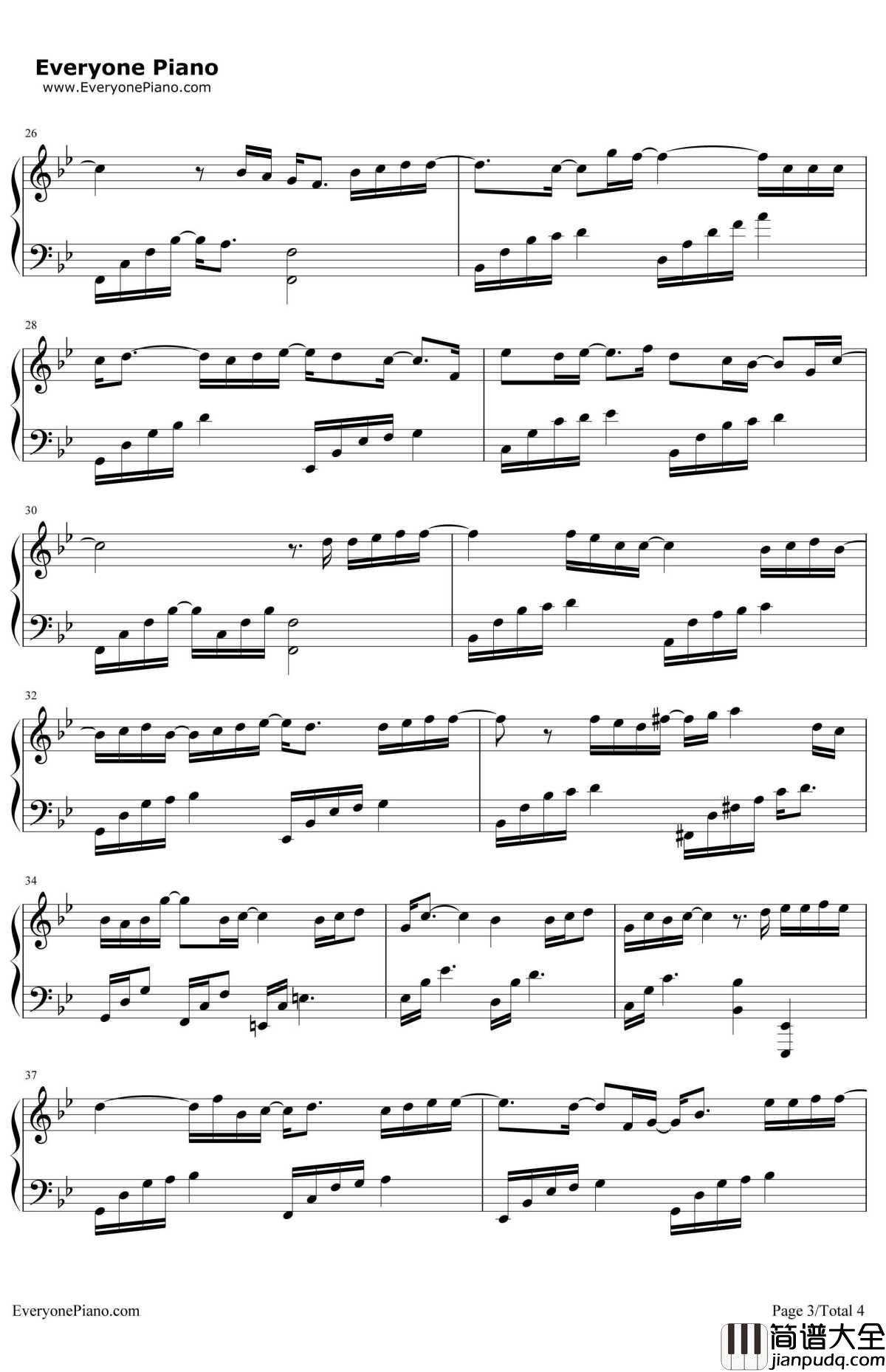 Beautiful钢琴谱_Crush_韩剧_鬼怪_OST4