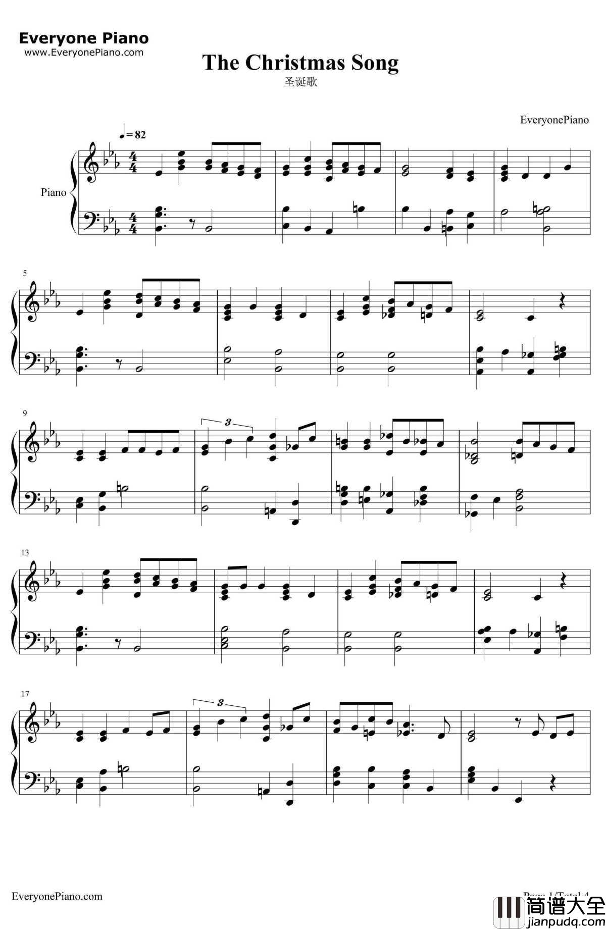 圣诞歌钢琴谱_ClassicChristmasMusic_经典圣诞歌曲