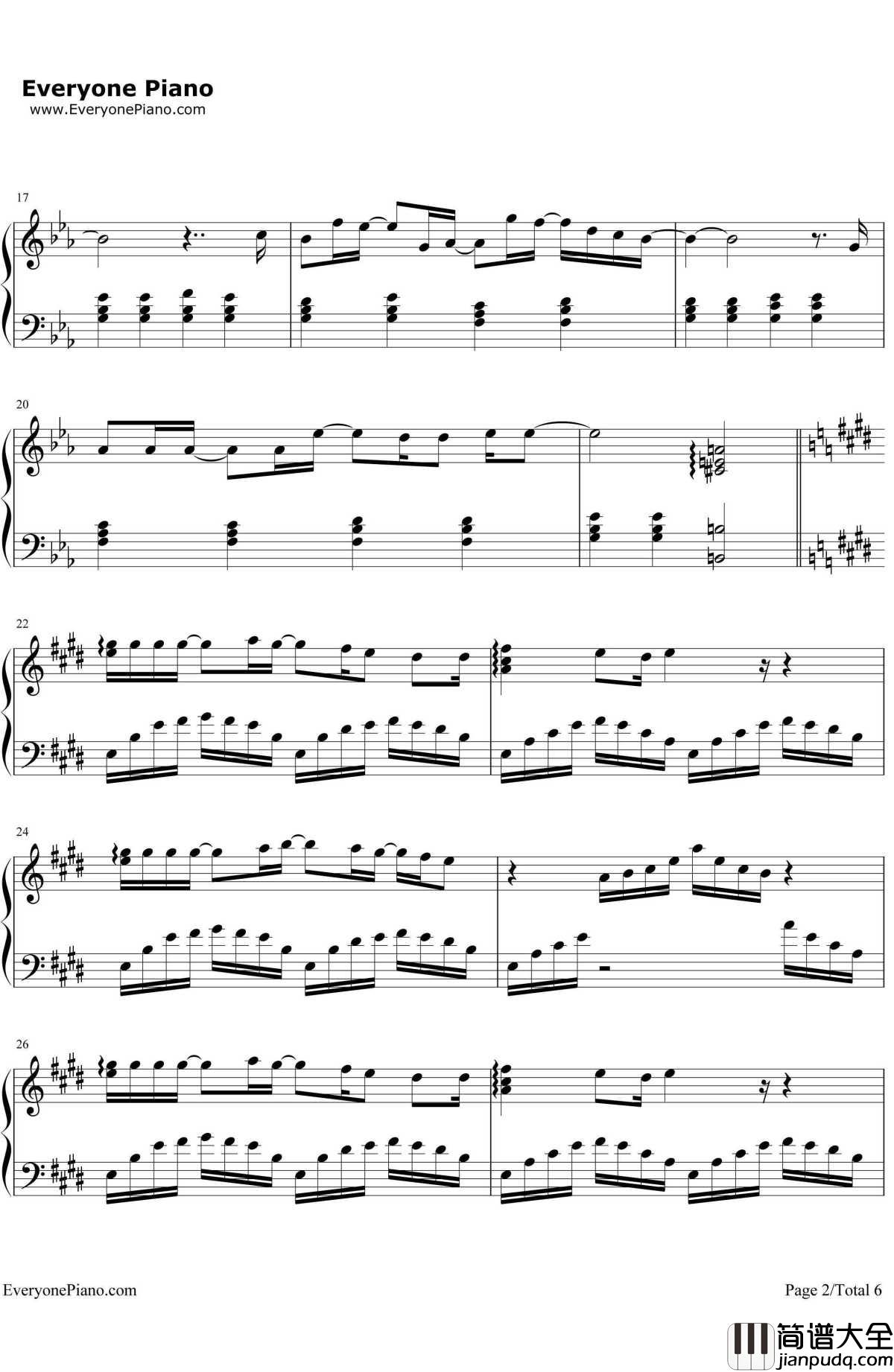 空の向こうに钢琴谱_冈崎律子__交响乐之雨_OP