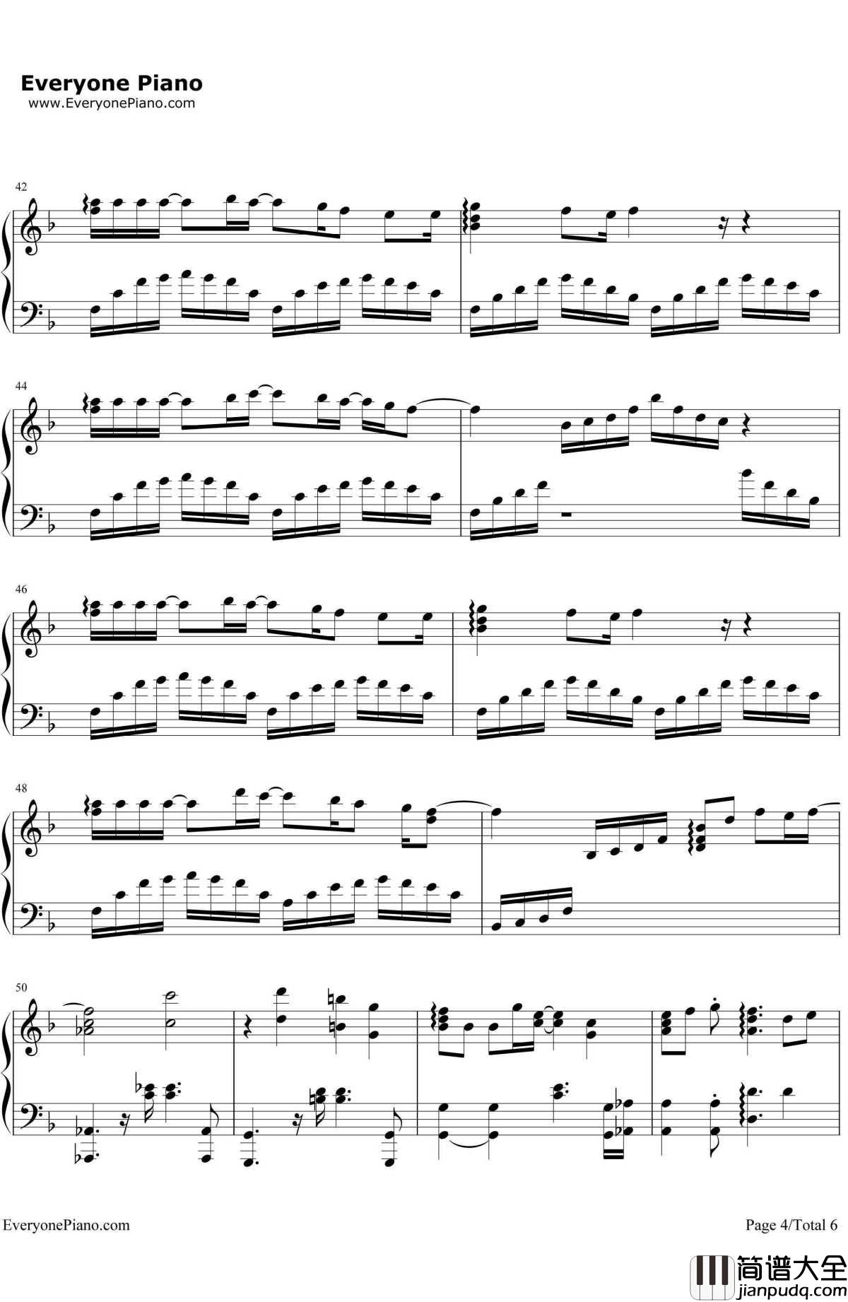 空の向こうに钢琴谱_冈崎律子__交响乐之雨_OP